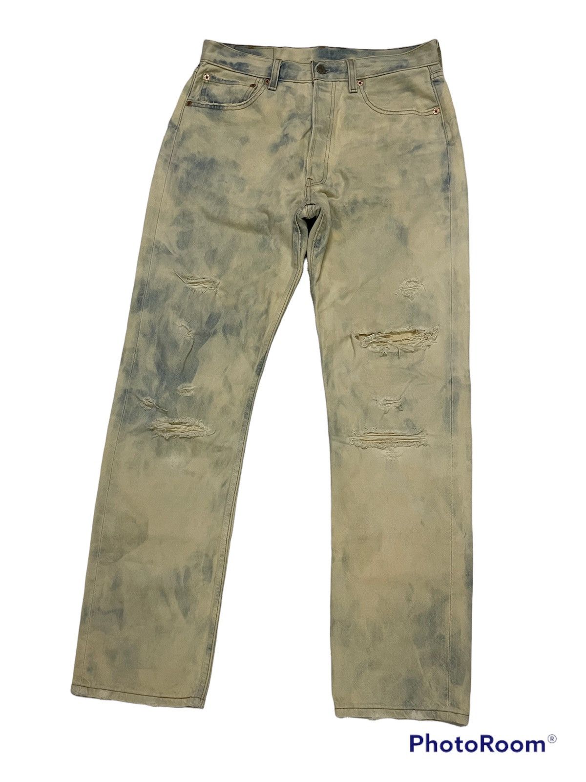 Vintage Levis 501 Bleach Distressed Denim Kurt Cobain Style