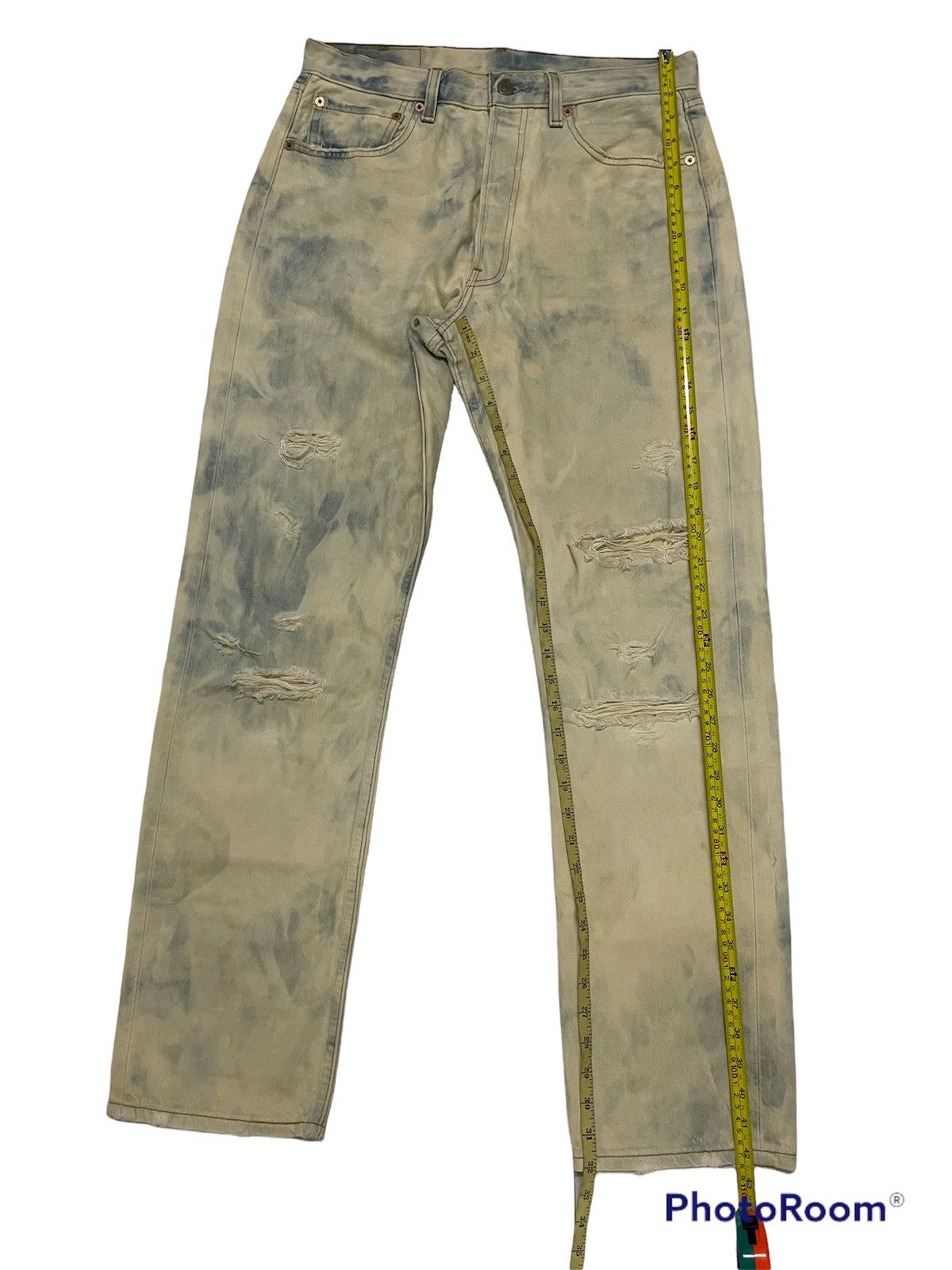 Levi's Vintage Levis 501 Bleach Distressed Denim Kurt Cobain Style Size US 32 / EU 48 - 8 Thumbnail