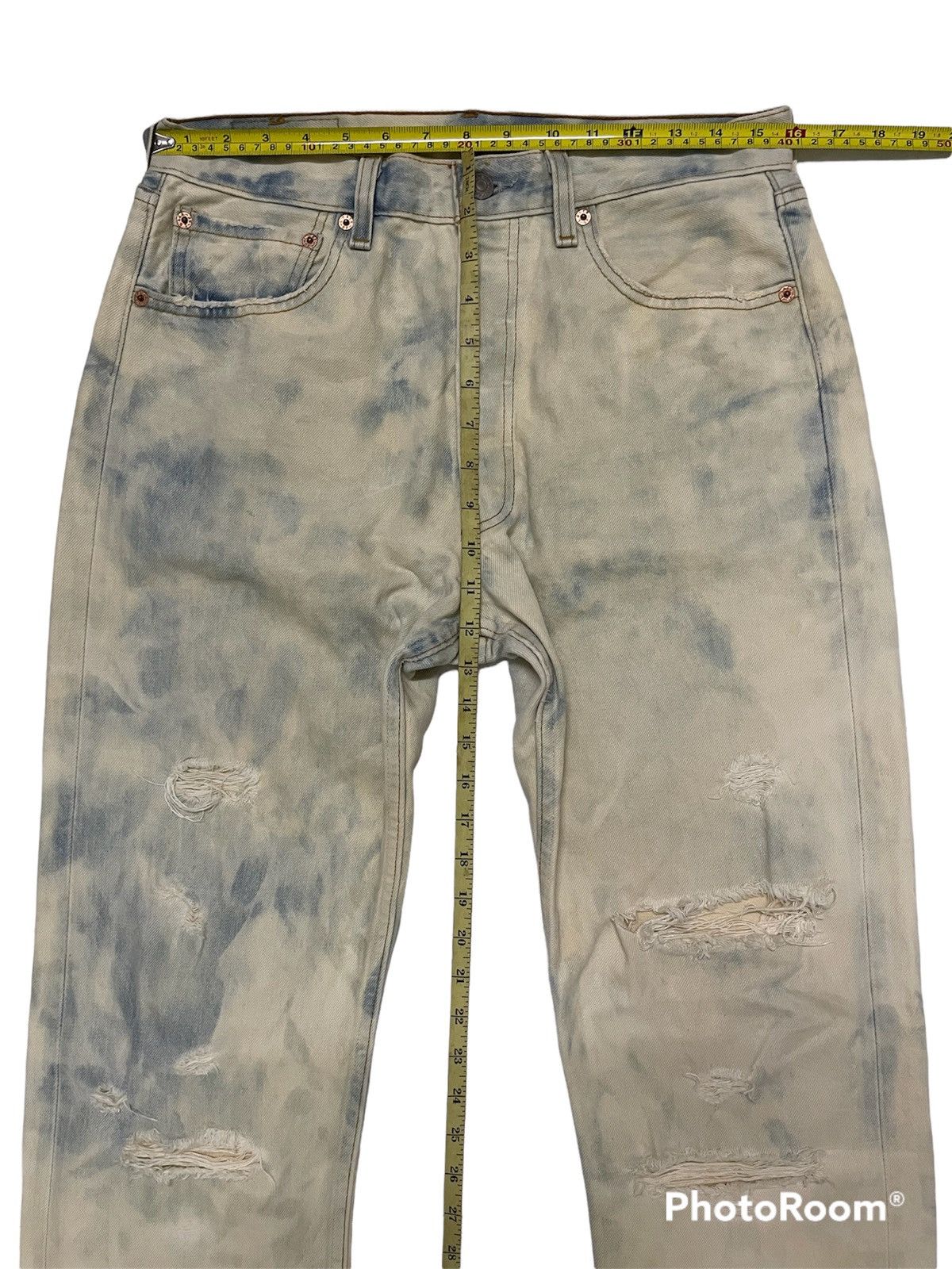 Levi's Vintage Levis 501 Bleach Distressed Denim Kurt Cobain Style Size US 32 / EU 48 - 7 Thumbnail