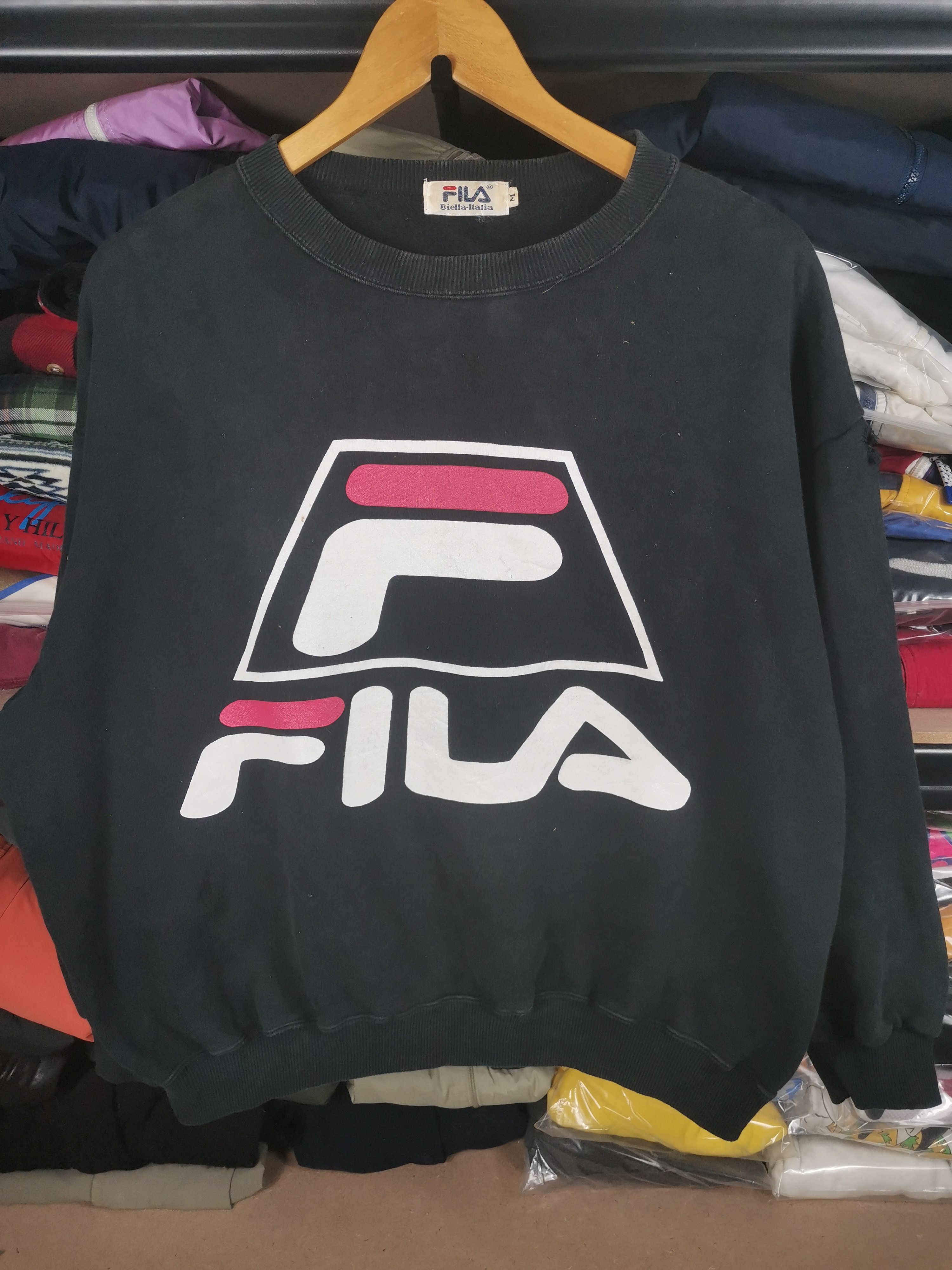 Fila Trashed Vintage Fila Big Logo Sweatshirt Size US M / EU 48-50 / 2 - 1 Thumbnail