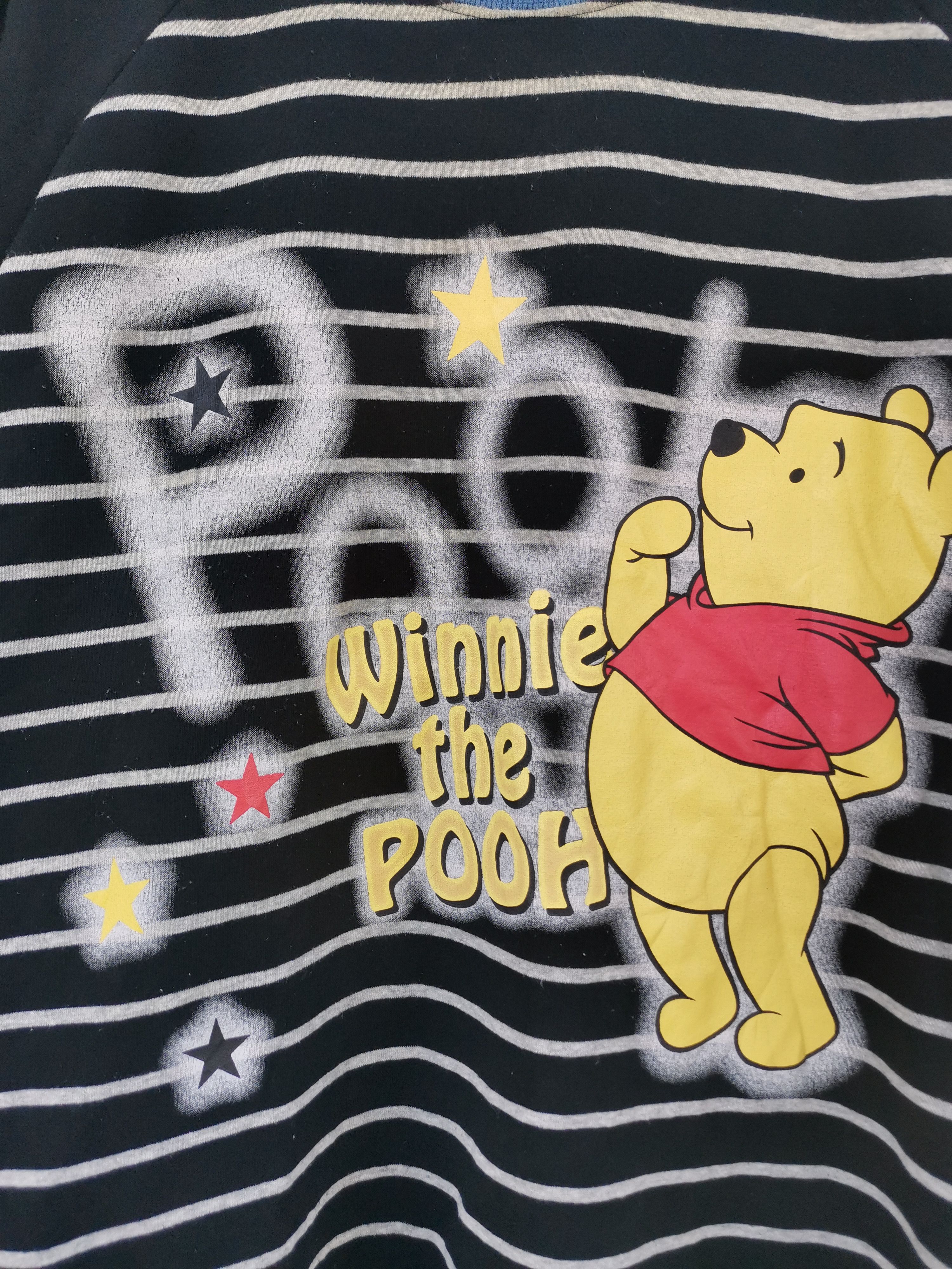 Cartoon Network Vintage 90s Japanese Brand Winnie The Pooh Stripe Sweatshirt Size US M / EU 48-50 / 2 - 2 Thumbnail