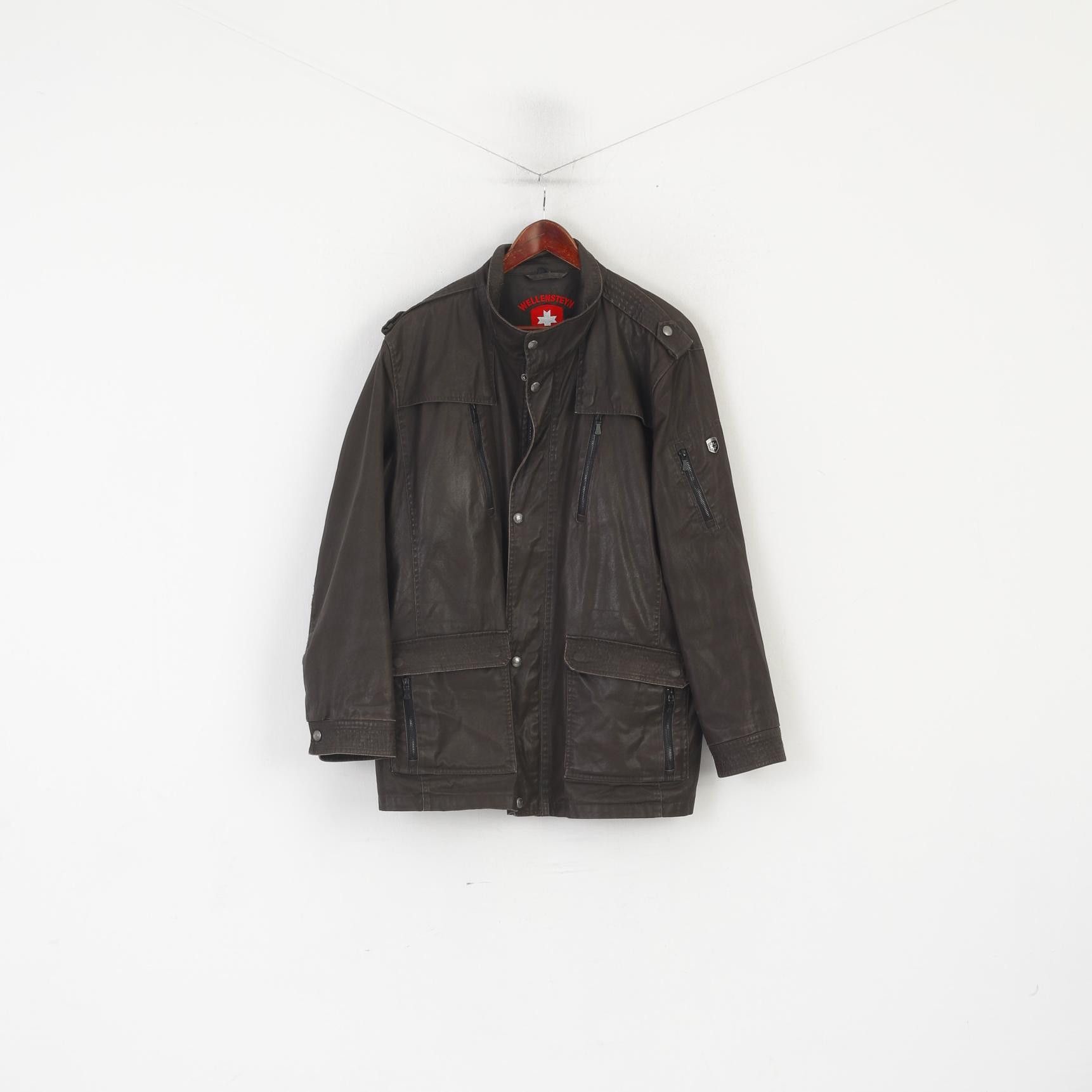 Vintage Wellensteyn Montgomery Men XL Jacket Brown Military 0481 Size US XL / EU 56 / 4 - 1 Thumbnail