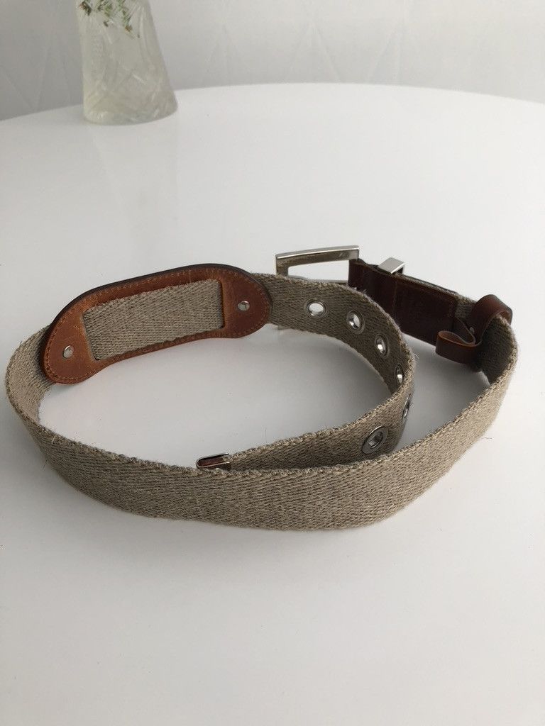 Dolce & Gabbana Dolce & Gabbana Beige Canvas and Leather Women's Belt Size ONE SIZE - 4 Thumbnail