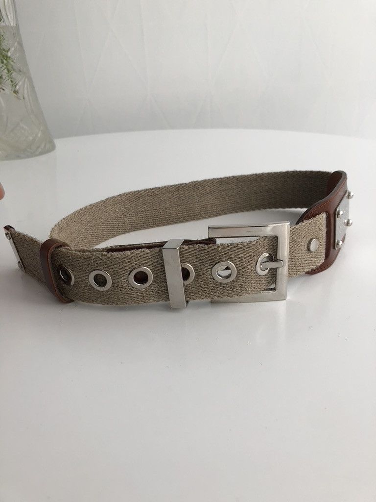 Dolce & Gabbana Dolce & Gabbana Beige Canvas and Leather Women's Belt Size ONE SIZE - 5 Thumbnail