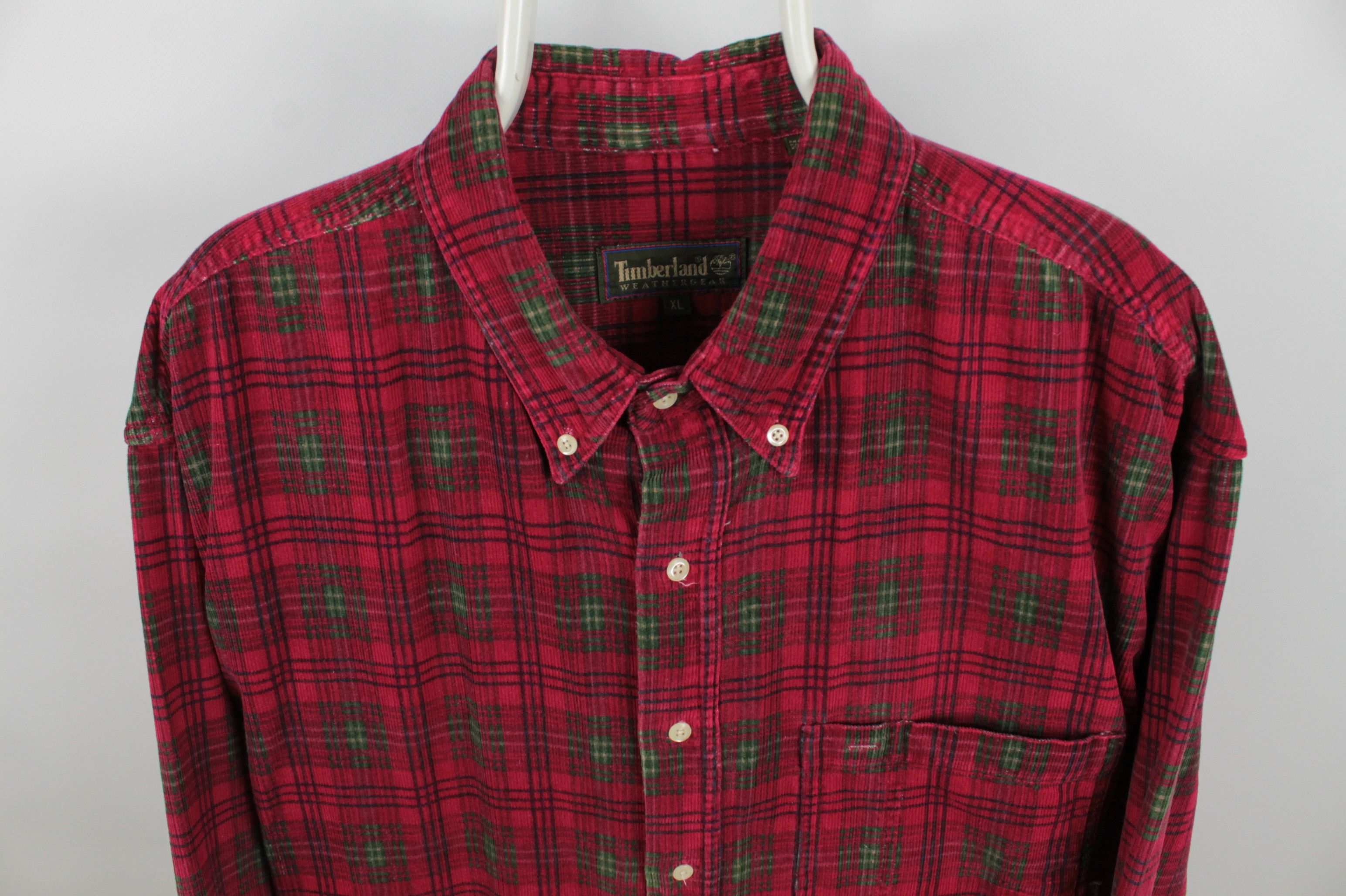 Timberland × Vintage Vintage Timberland Weathergear Corduroy Chekered Shirt Size US XL / EU 56 / 4 - 2 Thumbnail