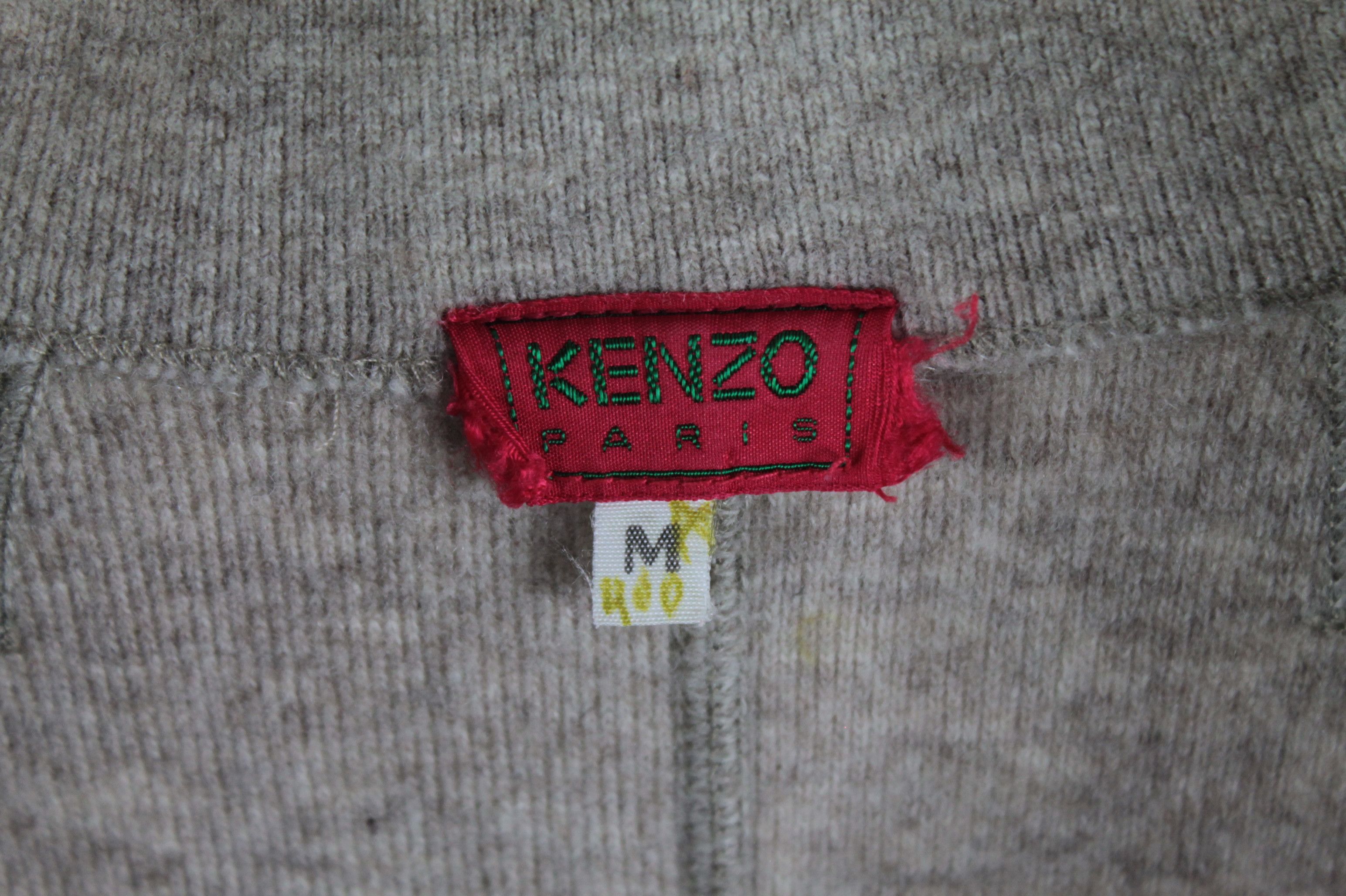 Kenzo × Vintage Vintage Kenzo Paris Knit Wool Coat Women's Size M / US 6-8 / IT 42-44 - 3 Thumbnail
