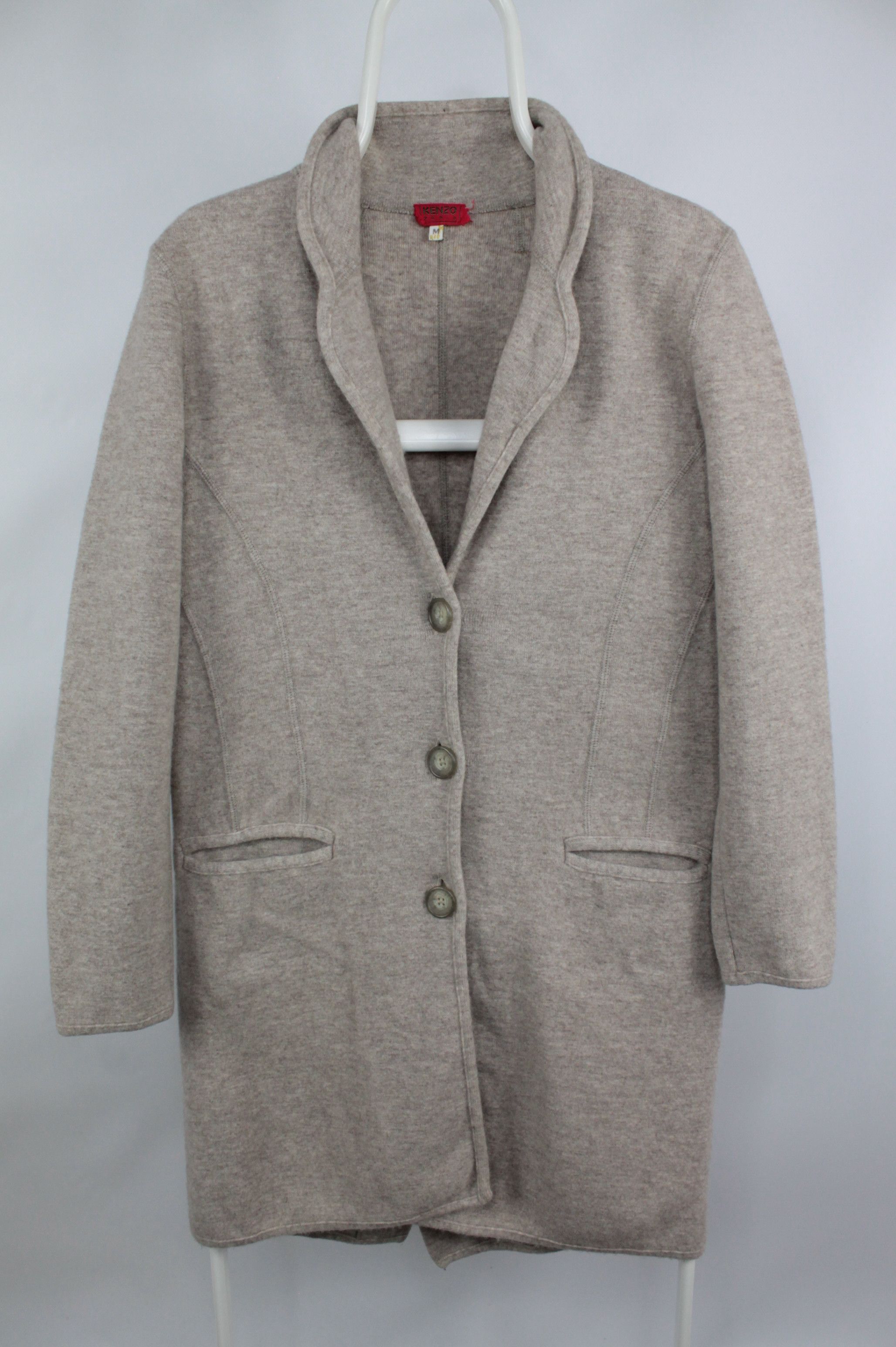 Kenzo × Vintage Vintage Kenzo Paris Knit Wool Coat Women's Size M / US 6-8 / IT 42-44 - 1 Thumbnail