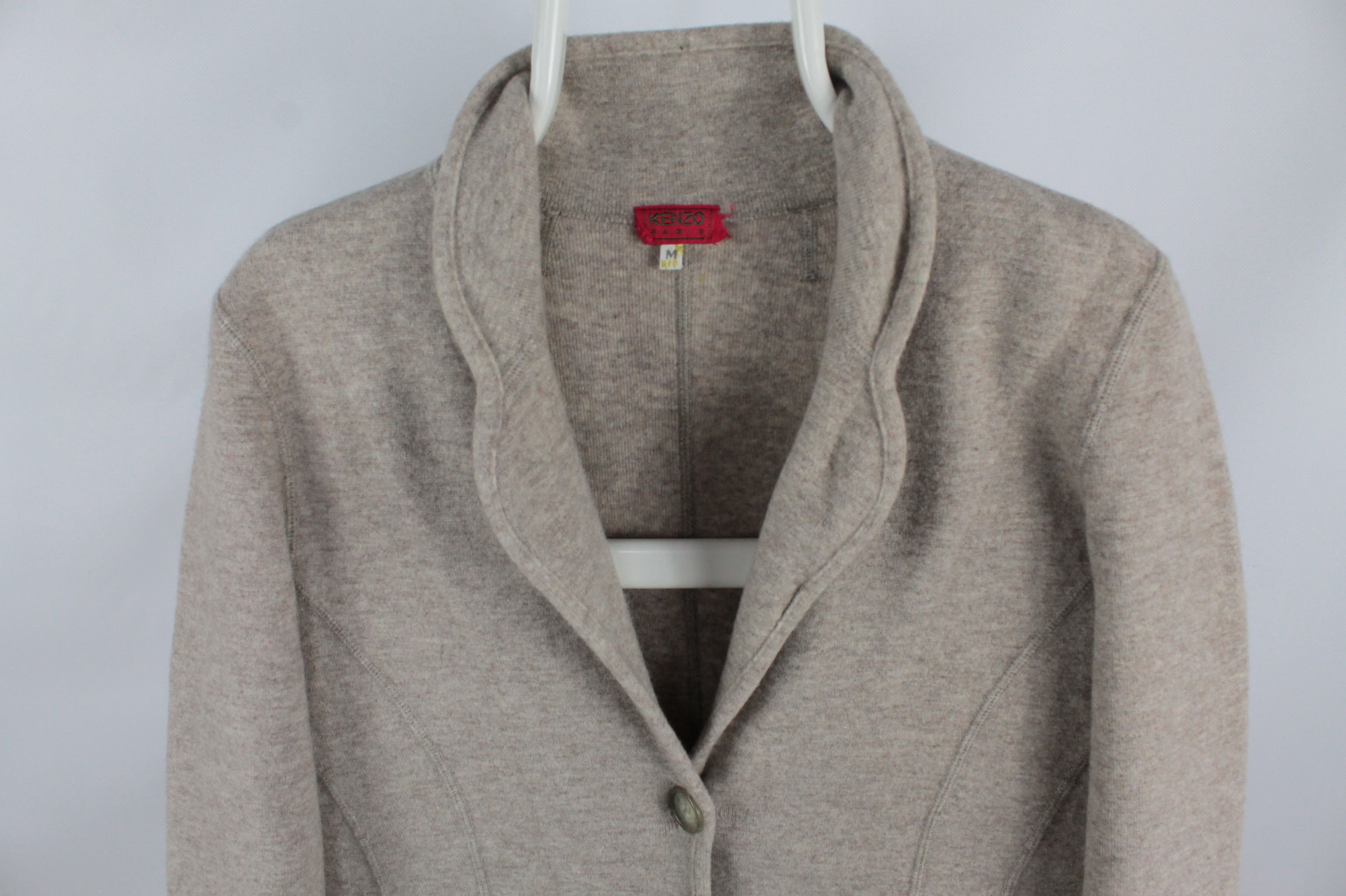 Kenzo × Vintage Vintage Kenzo Paris Knit Wool Coat Women's Size M / US 6-8 / IT 42-44 - 2 Thumbnail