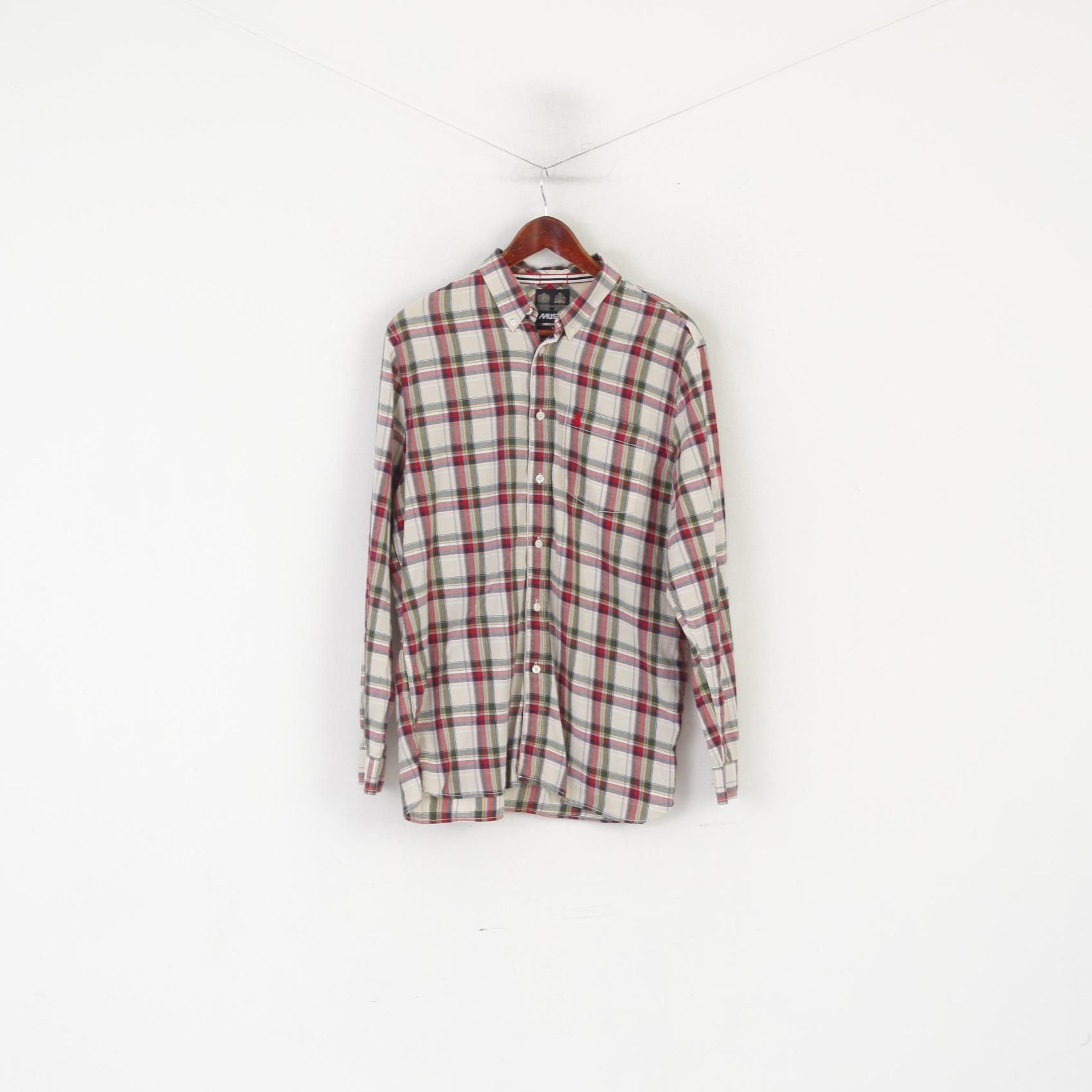 Musto Musto Men L Casual Shirt Beige Check Cotton 0480 Size US L / EU 52-54 / 3 - 1 Thumbnail