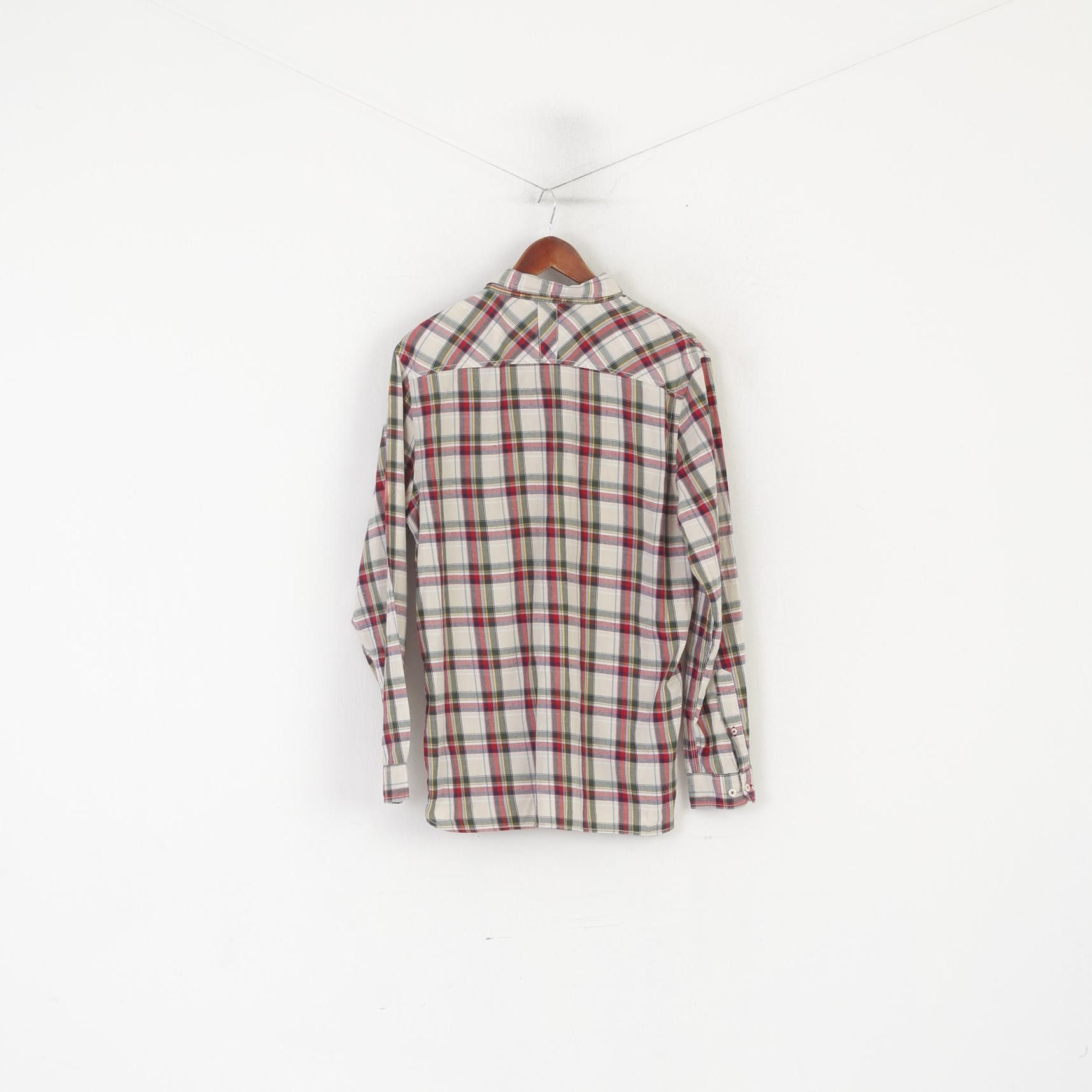 Musto Musto Men L Casual Shirt Beige Check Cotton 0480 Size US L / EU 52-54 / 3 - 6 Thumbnail