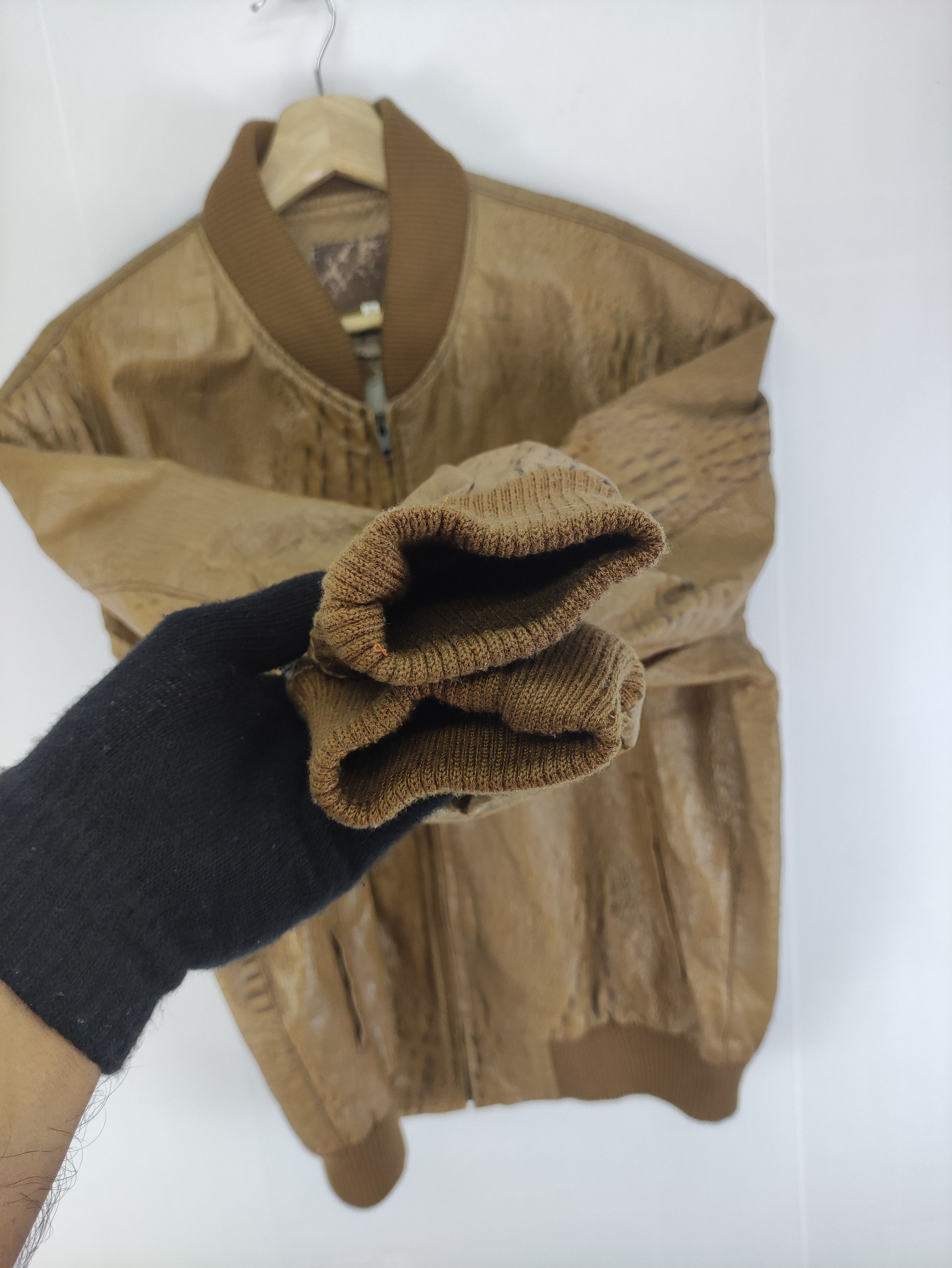 Leather Vintage Crocodile Leather Jacket Zipper Size US L / EU 52-54 / 3 - 3 Thumbnail