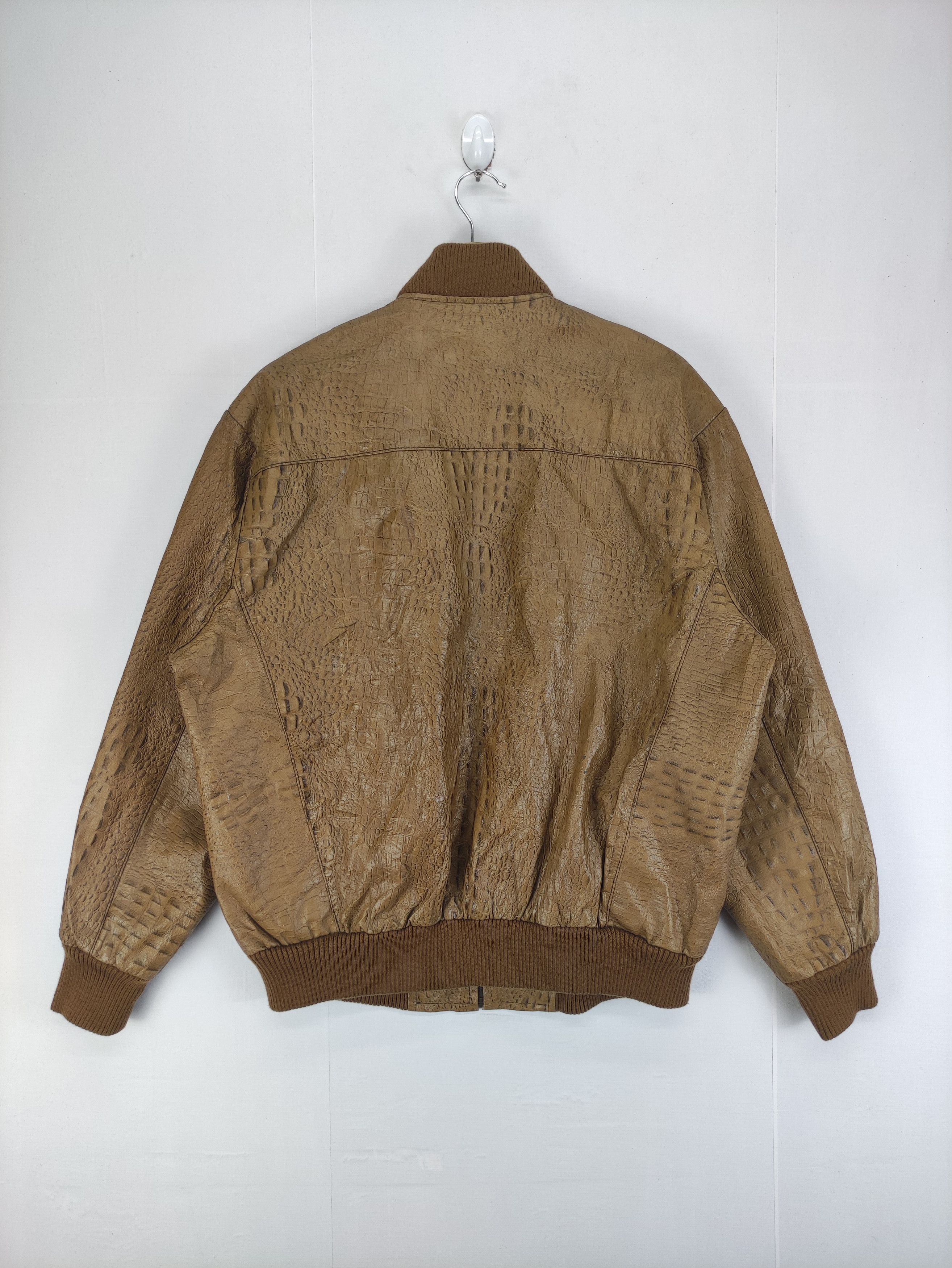 Leather Vintage Crocodile Leather Jacket Zipper Size US L / EU 52-54 / 3 - 7 Thumbnail