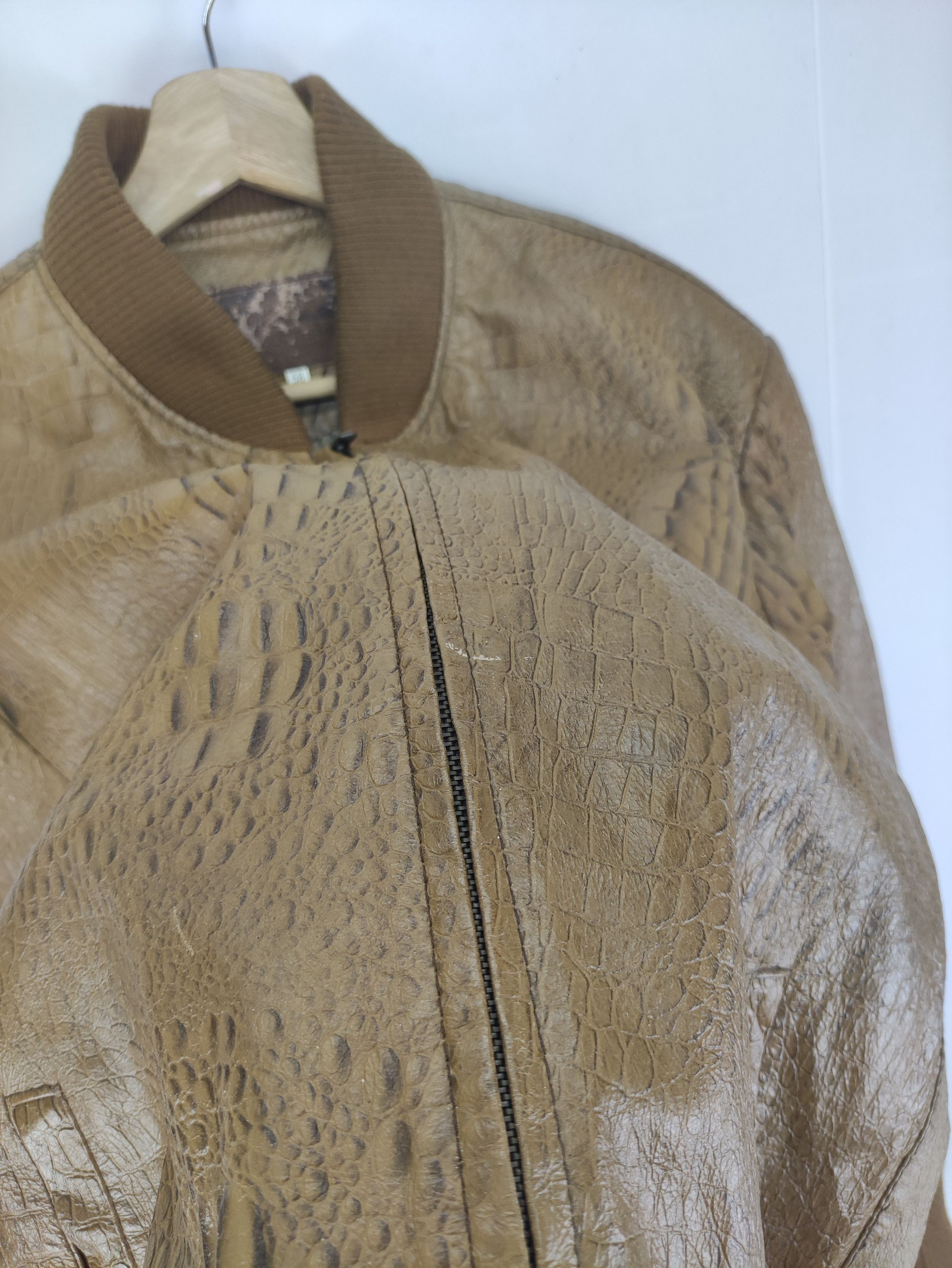 Leather Vintage Crocodile Leather Jacket Zipper Size US L / EU 52-54 / 3 - 2 Thumbnail
