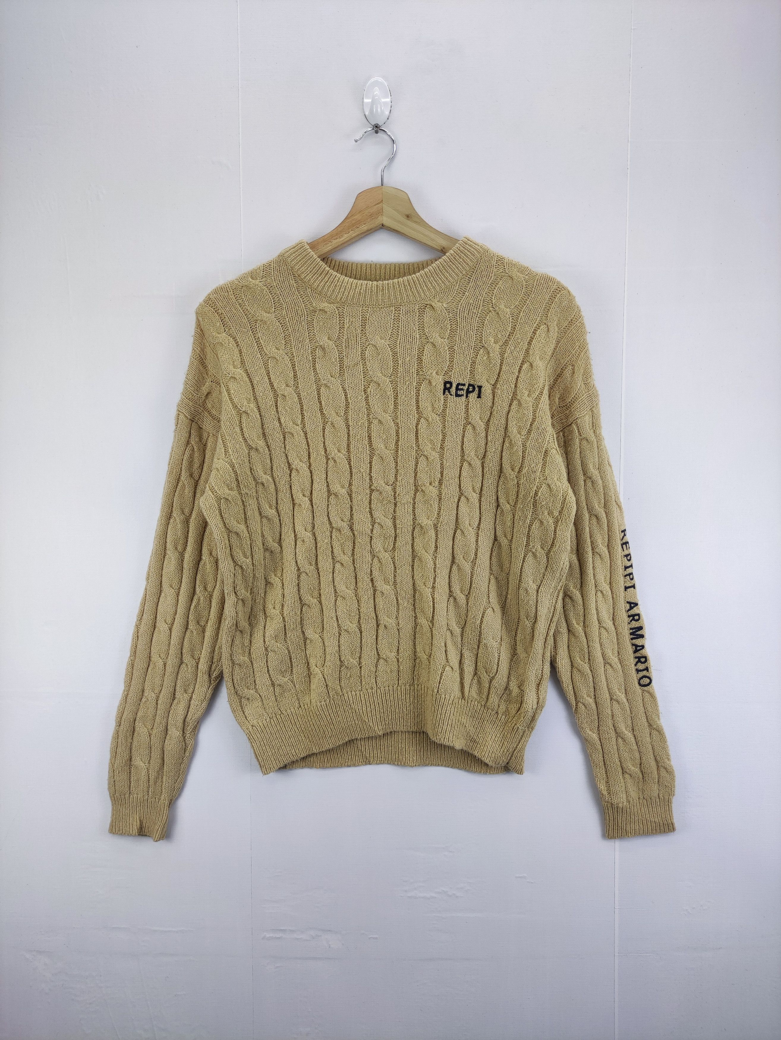 image of Coloured Cable Knit Sweater x Vintage Repipi Armario Knit Sweater Jumper, Men's (Size Medium)
