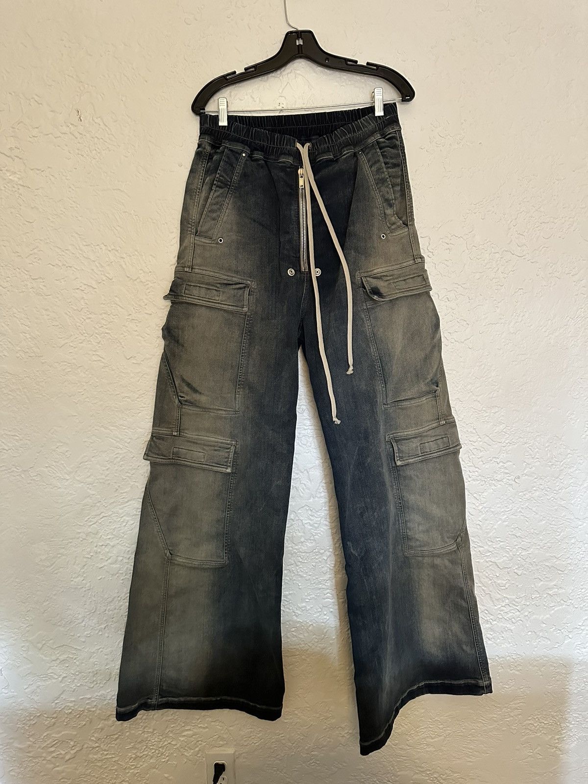 Rick Owens NEW SS23 EDFU DOUBLE CARGO JUMBO BELA PANTS DENIM LARGE 50 ...