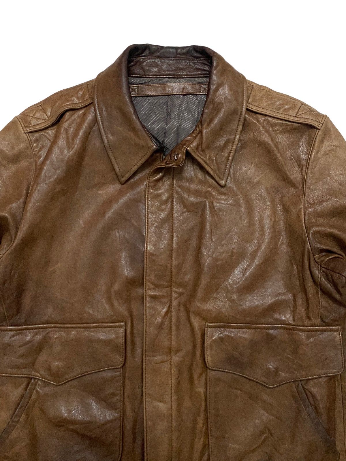 Aero Leathers × Japanese Brand × United Arrows United Arrows Military Inspired Leather Jacket Size US M / EU 48-50 / 2 - 4 Thumbnail