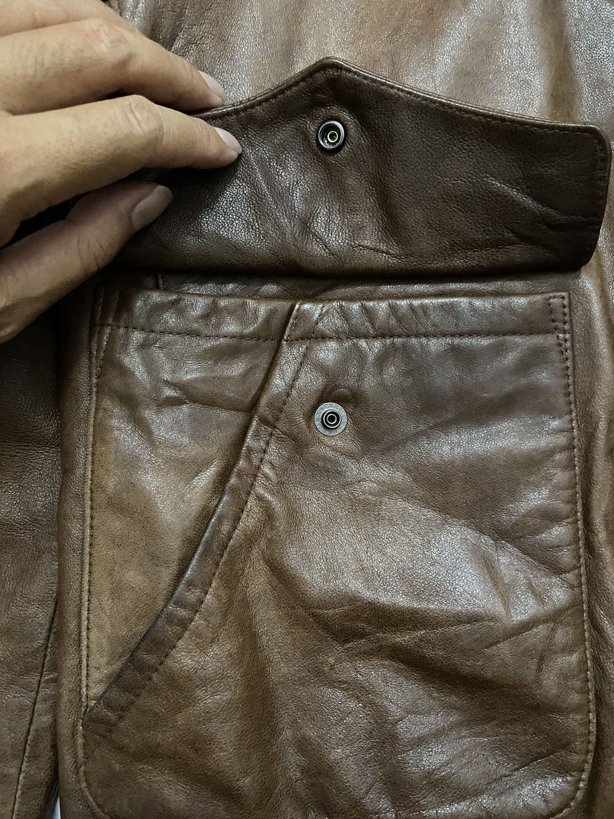 Aero Leathers × Japanese Brand × United Arrows United Arrows Military Inspired Leather Jacket Size US M / EU 48-50 / 2 - 6 Thumbnail