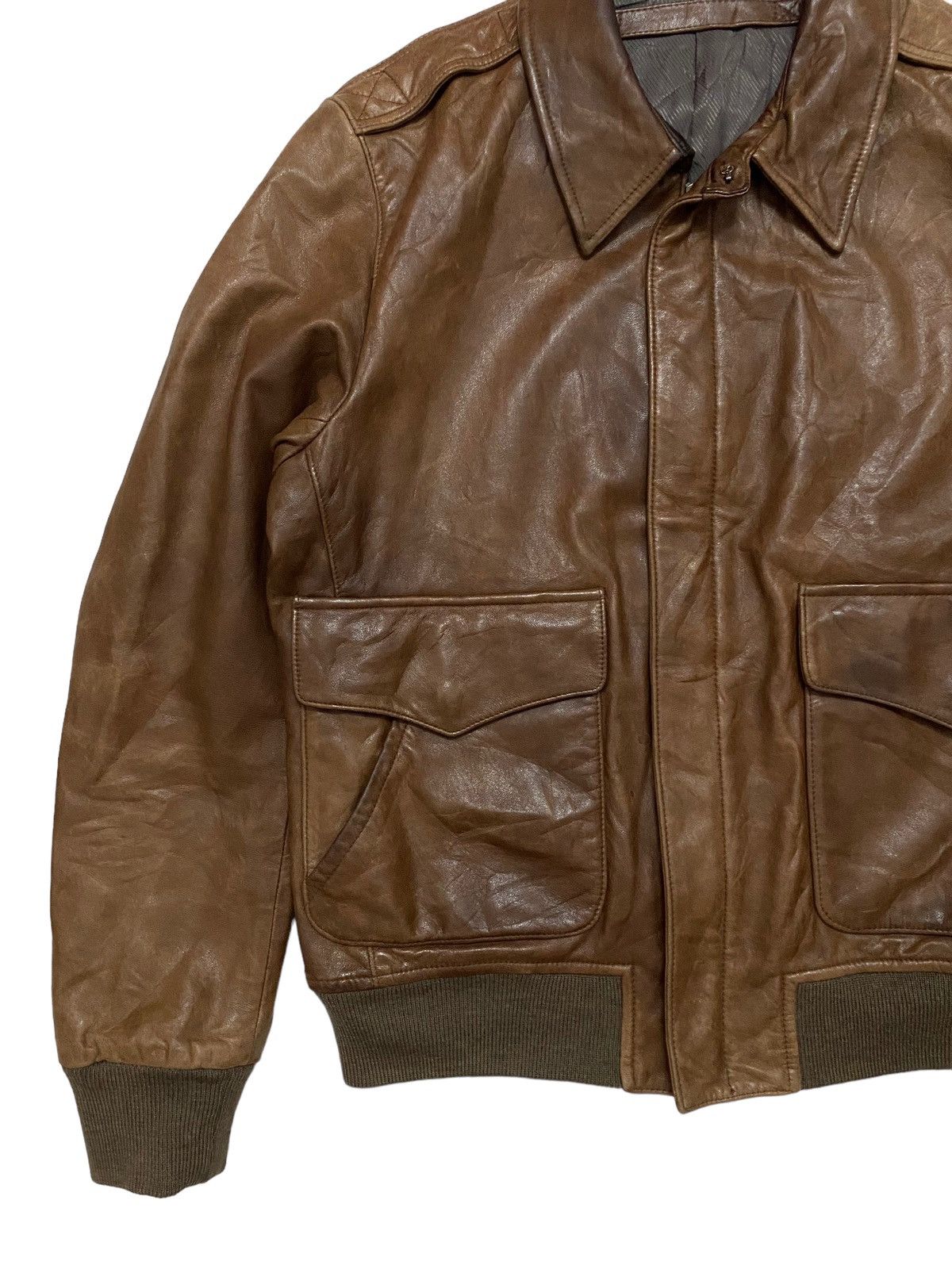 Aero Leathers × Japanese Brand × United Arrows United Arrows Military Inspired Leather Jacket Size US M / EU 48-50 / 2 - 2 Thumbnail