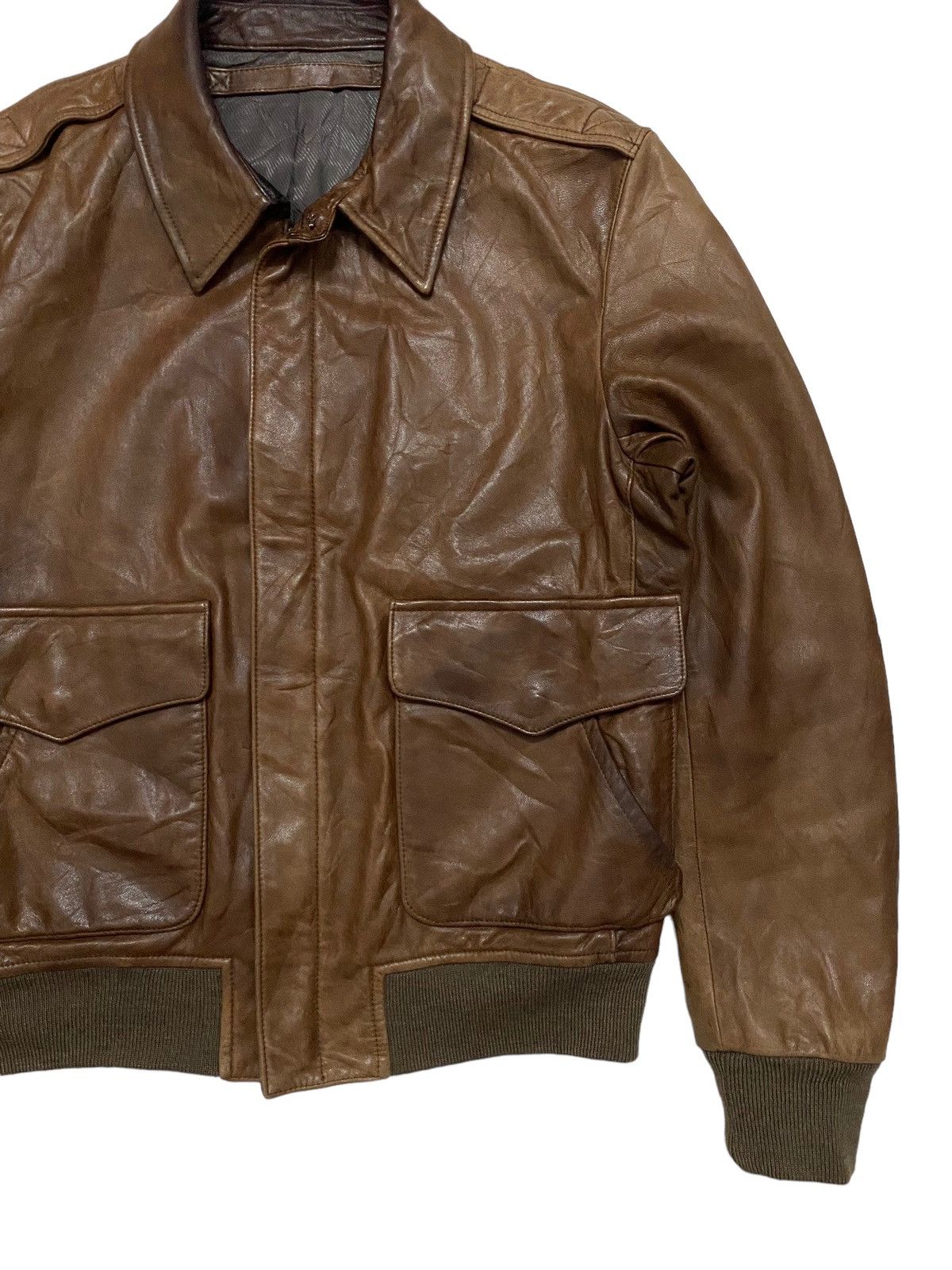 Aero Leathers × Japanese Brand × United Arrows United Arrows Military Inspired Leather Jacket Size US M / EU 48-50 / 2 - 3 Thumbnail