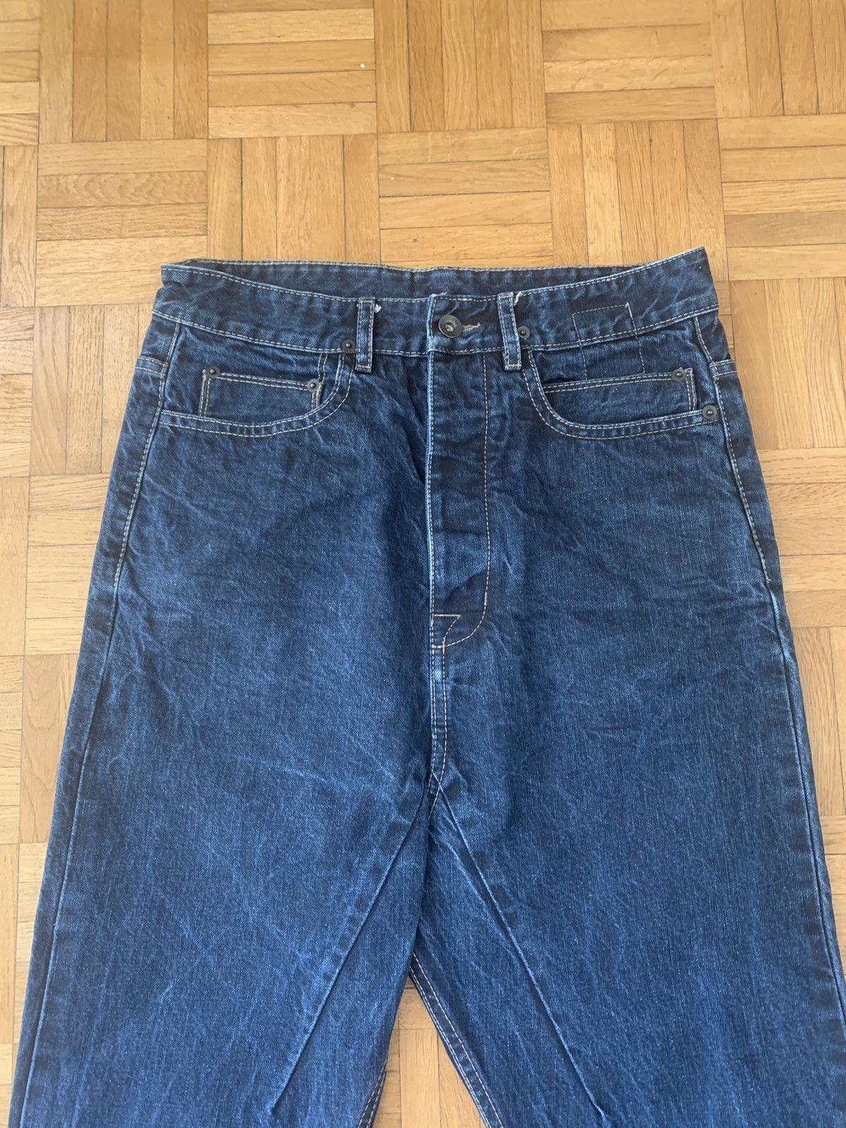 Rick Owens DRKSHDW Astaire Cropped Blue Jeans