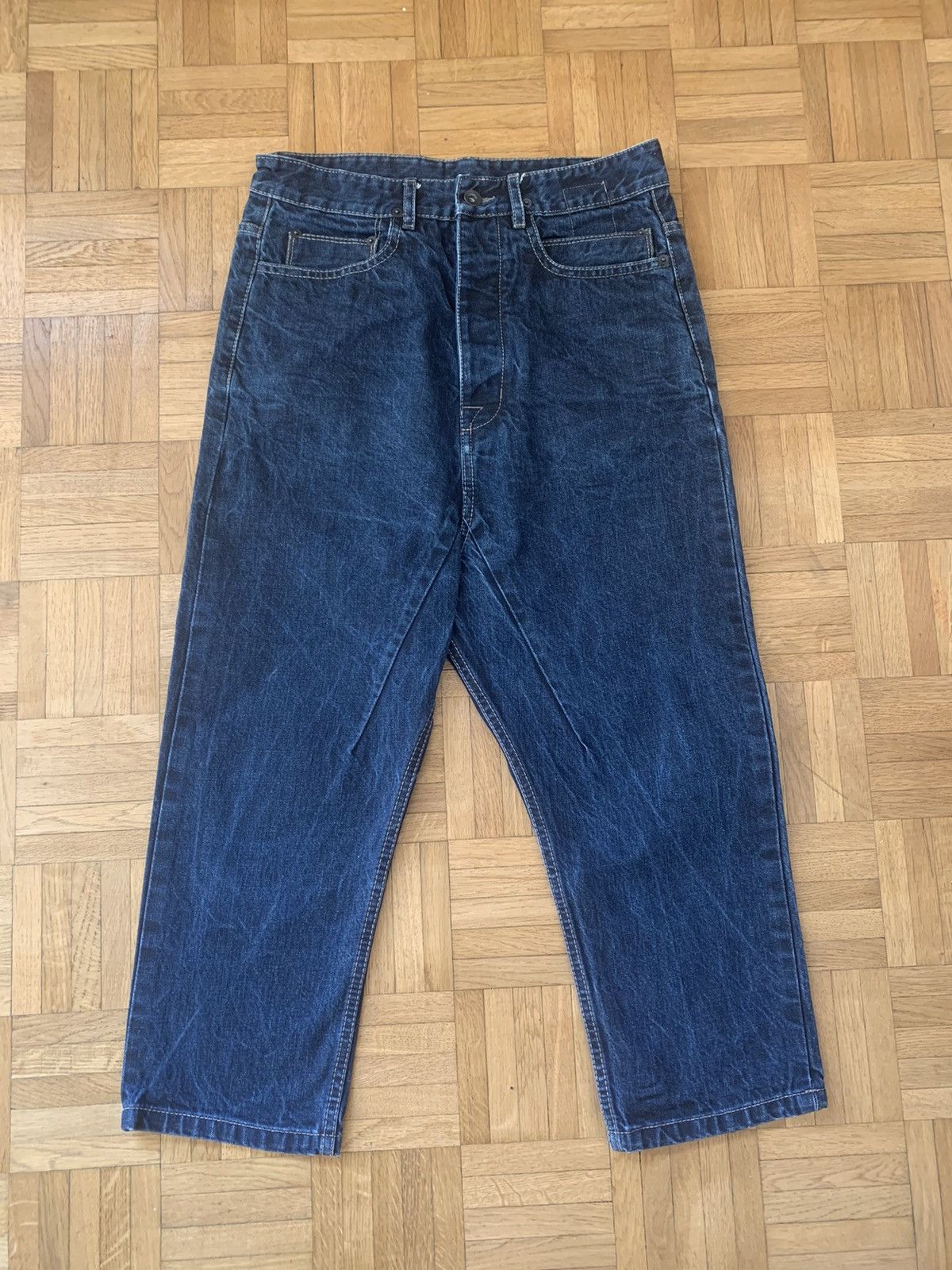 Rick Owens DRKSHDW Astaire Cropped Blue Jeans