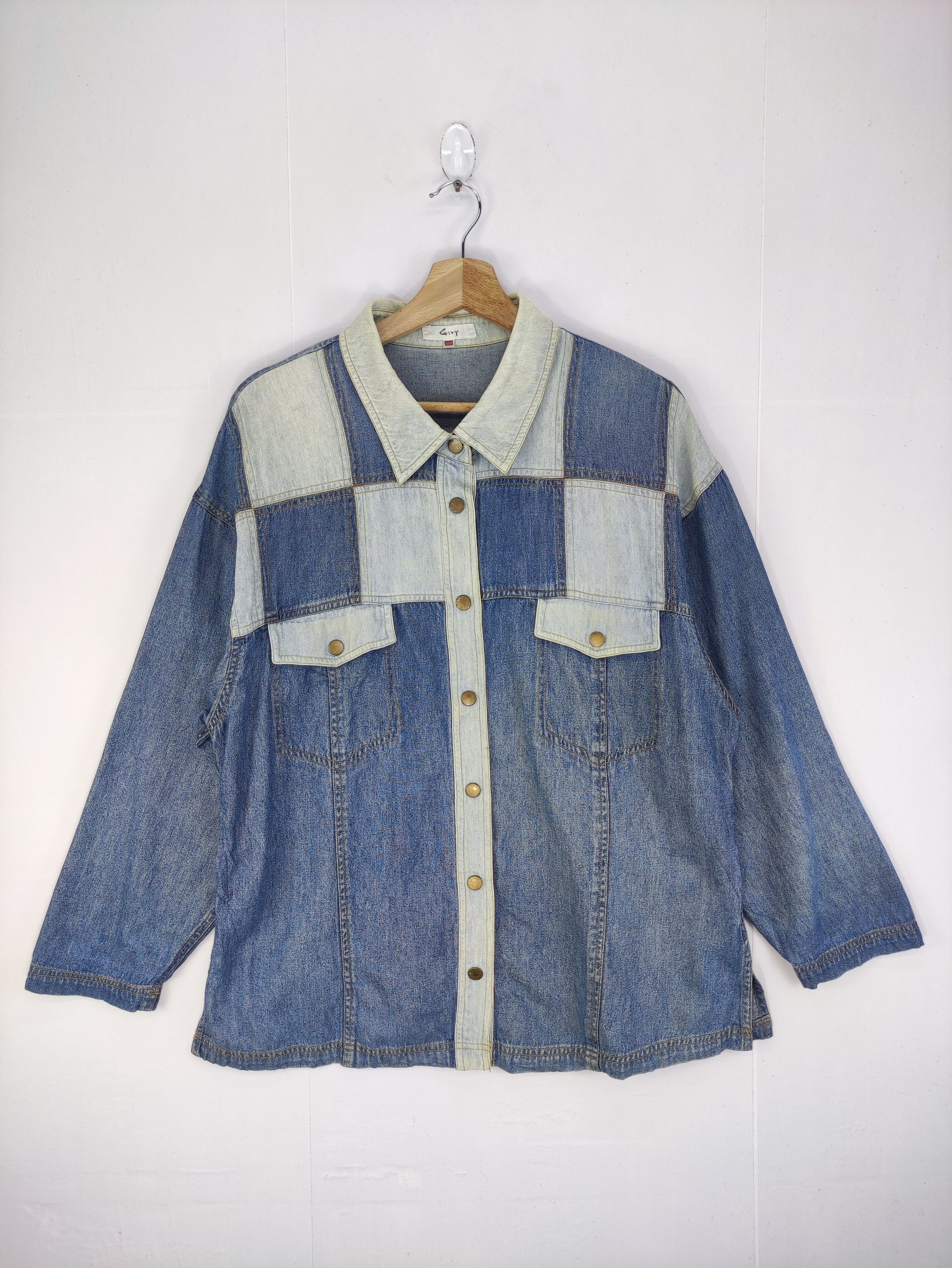 image of Vintage Givy Jacket Snap Button Patch Work Design, Women's (Size Medium)
