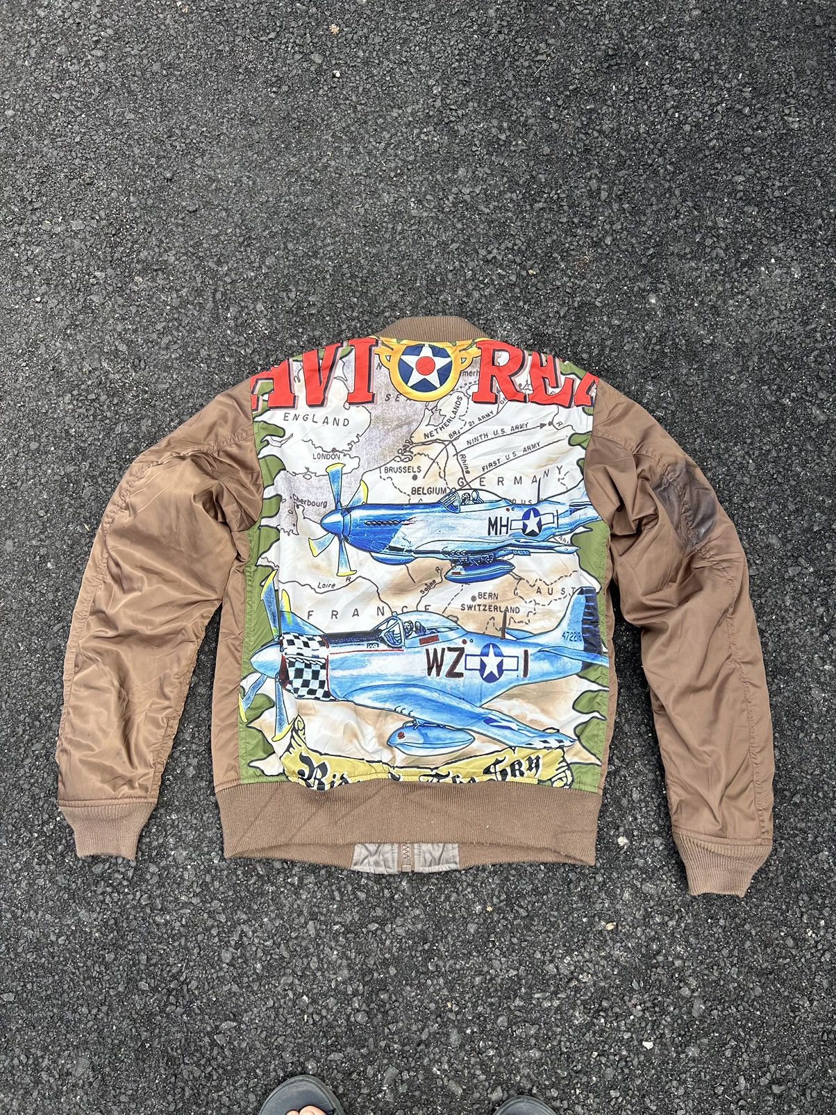 image of Avirex 35Th Annivesarry Bomber Jackets in Browns, Men's (Size Large)