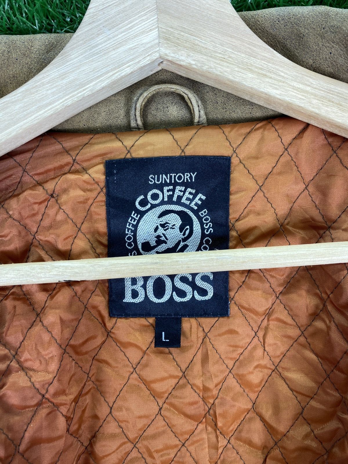 Vintage Vintage 90s Suntory Coffee Boss Leather Bomber Jacket Size US L / EU 52-54 / 3 - 8 Thumbnail