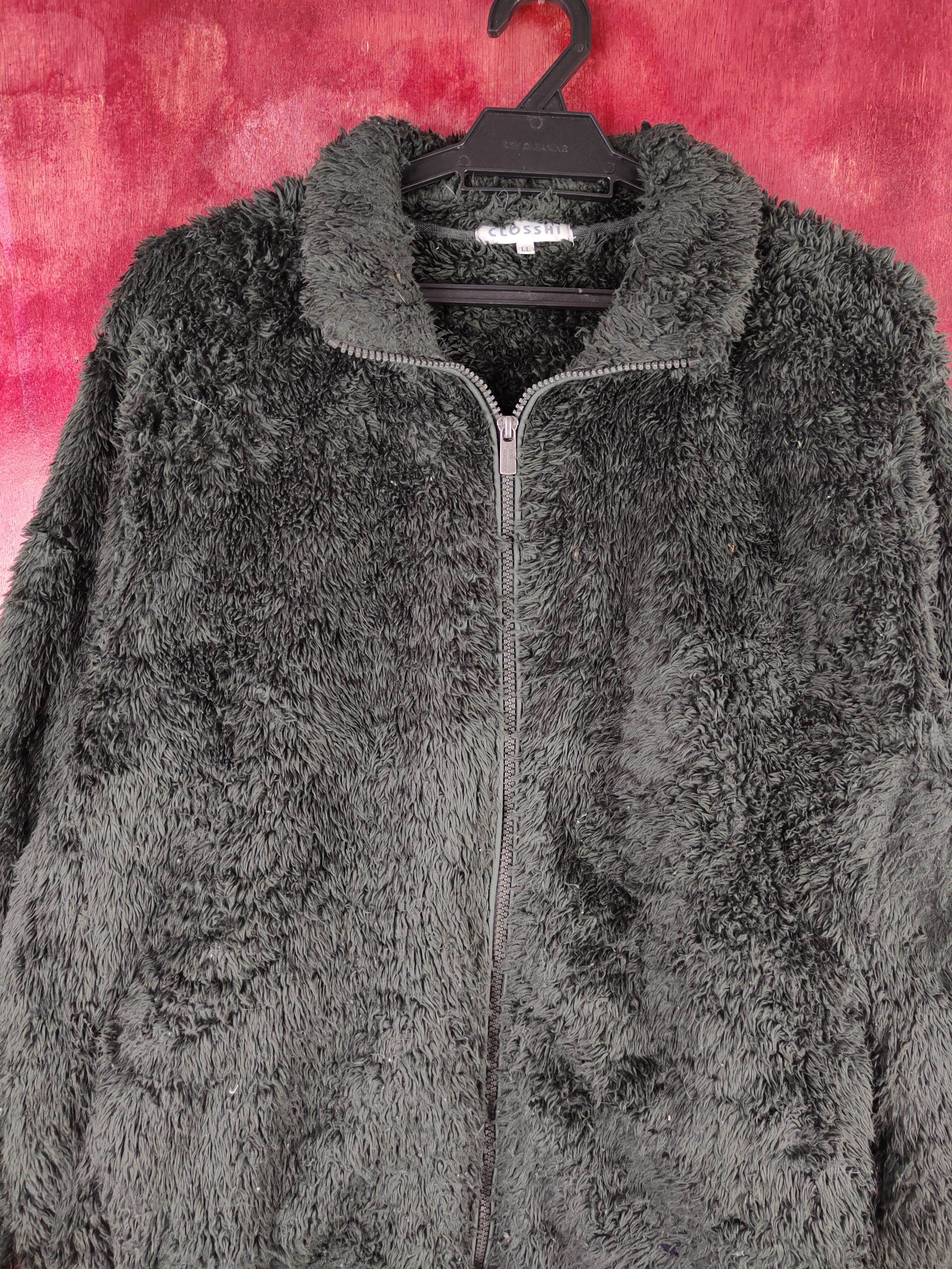 Japanese Brand Closshi Black fleece Shag Shaggy Fur Mohair Sweater #S837 Size US L / EU 52-54 / 3 - 2 Thumbnail