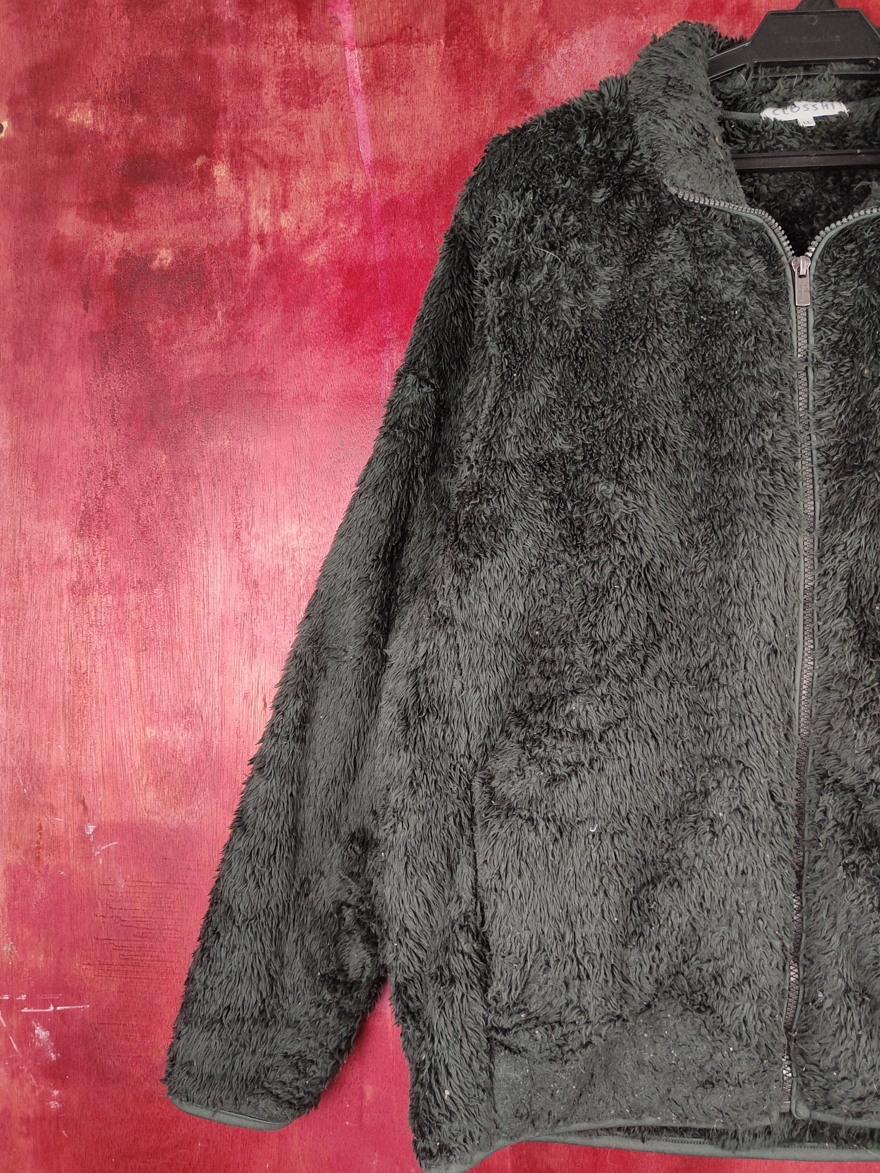 Japanese Brand Closshi Black fleece Shag Shaggy Fur Mohair Sweater #S837 Size US L / EU 52-54 / 3 - 3 Thumbnail