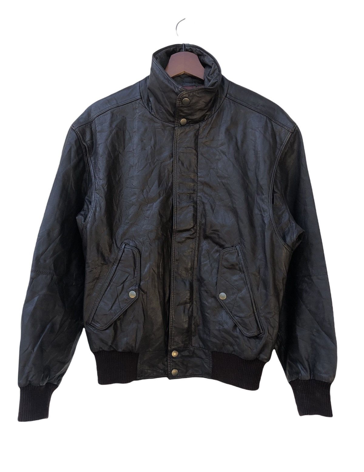 image of Genuine Leather x Members Only Vintage Member Only Leather Jacket By Europe Craft in Black (Size Me
