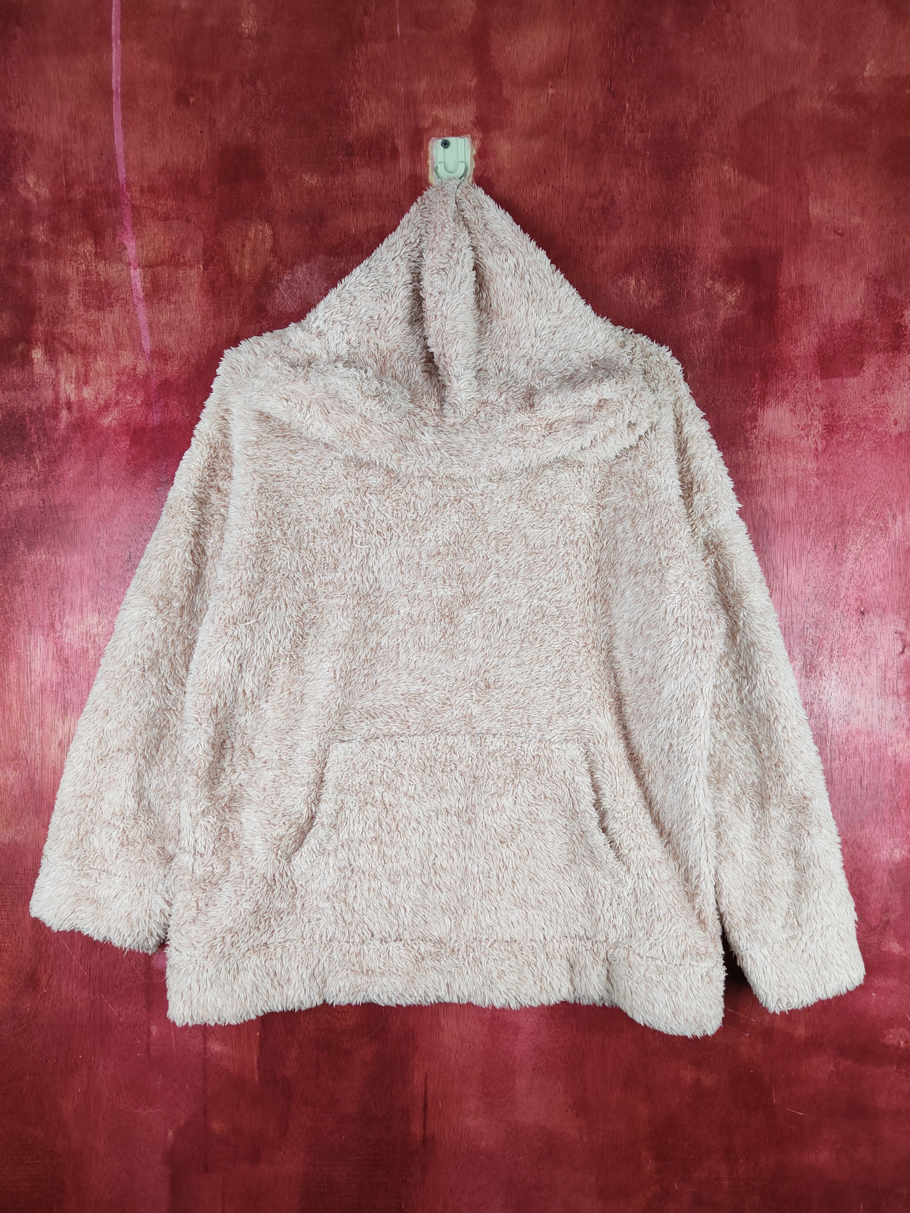 image of Gu Peach Fleece Shaggy Fur Hoodie Sweatshirt S835, Women's (Size Medium)