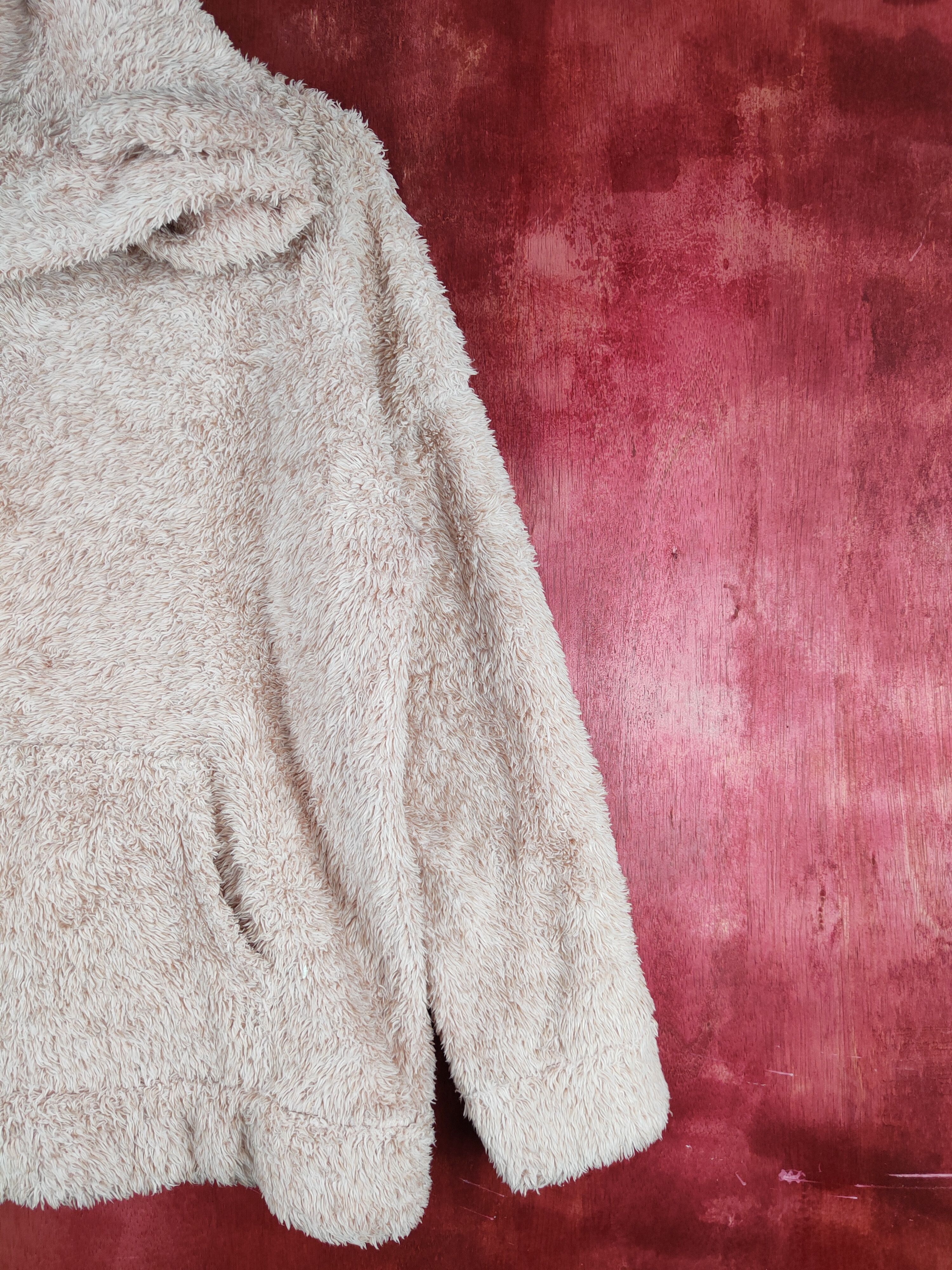 GU GU Peach fleece Shaggy Fur Hoodie Sweatshirt #S835 Size M / US 6-8 / IT 42-44 - 5 Thumbnail