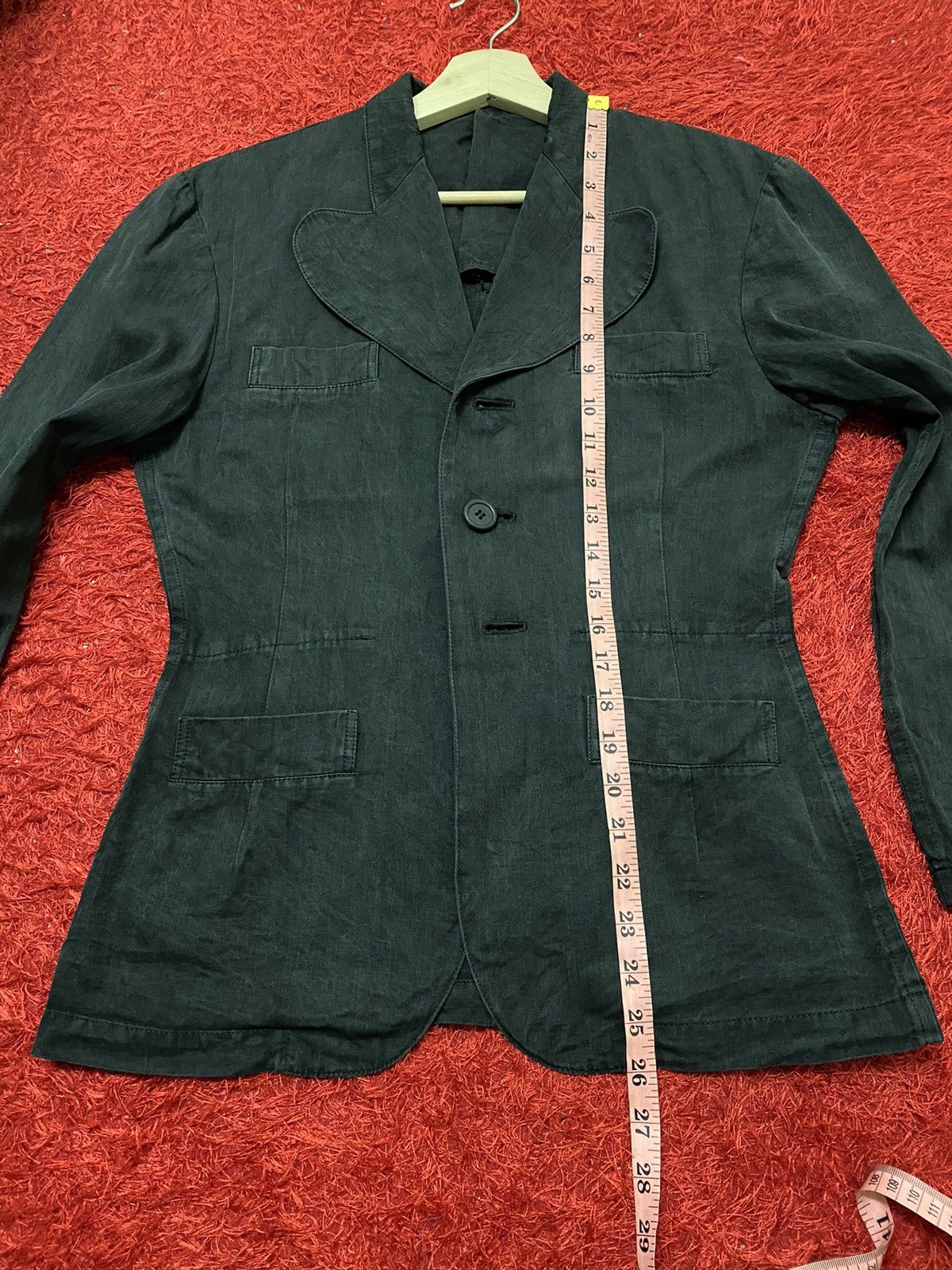Vintage × Y's × Yohji Yamamoto VINTAGE YOHJI YAMAMOTO LOVE COLLAR OLD BLACK COAT Size S / US 4 / IT 40 - 13 Thumbnail