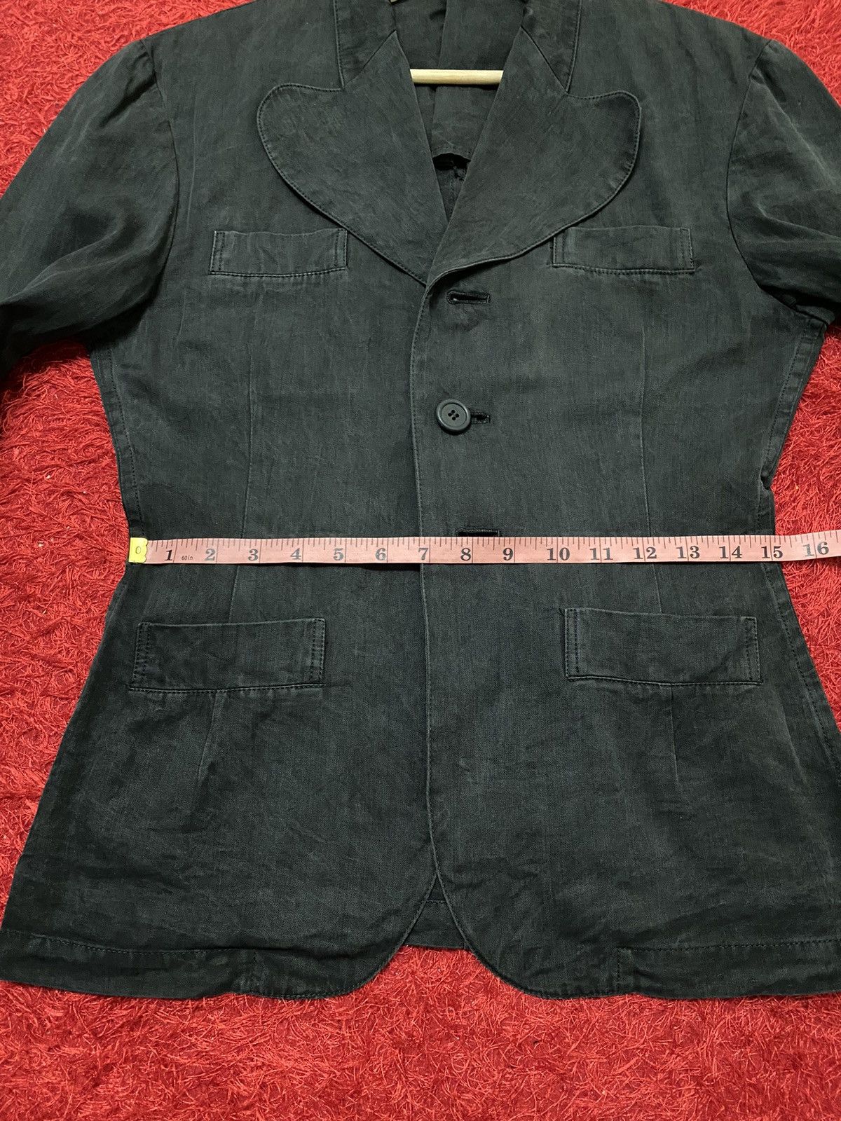 Vintage × Y's × Yohji Yamamoto VINTAGE YOHJI YAMAMOTO LOVE COLLAR OLD BLACK COAT Size S / US 4 / IT 40 - 14 Thumbnail