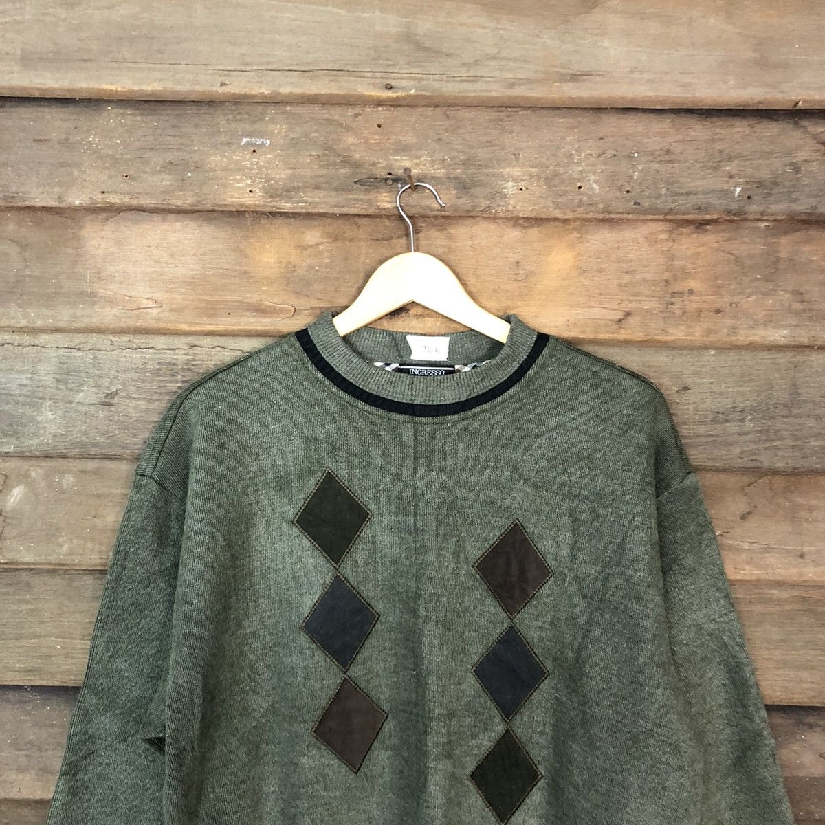 Homespun Knitwear × Japanese Brand × Vintage Ingresso vintage Green Shag Shaggy Knitwear #096B Size US L / EU 52-54 / 3 - 2 Thumbnail