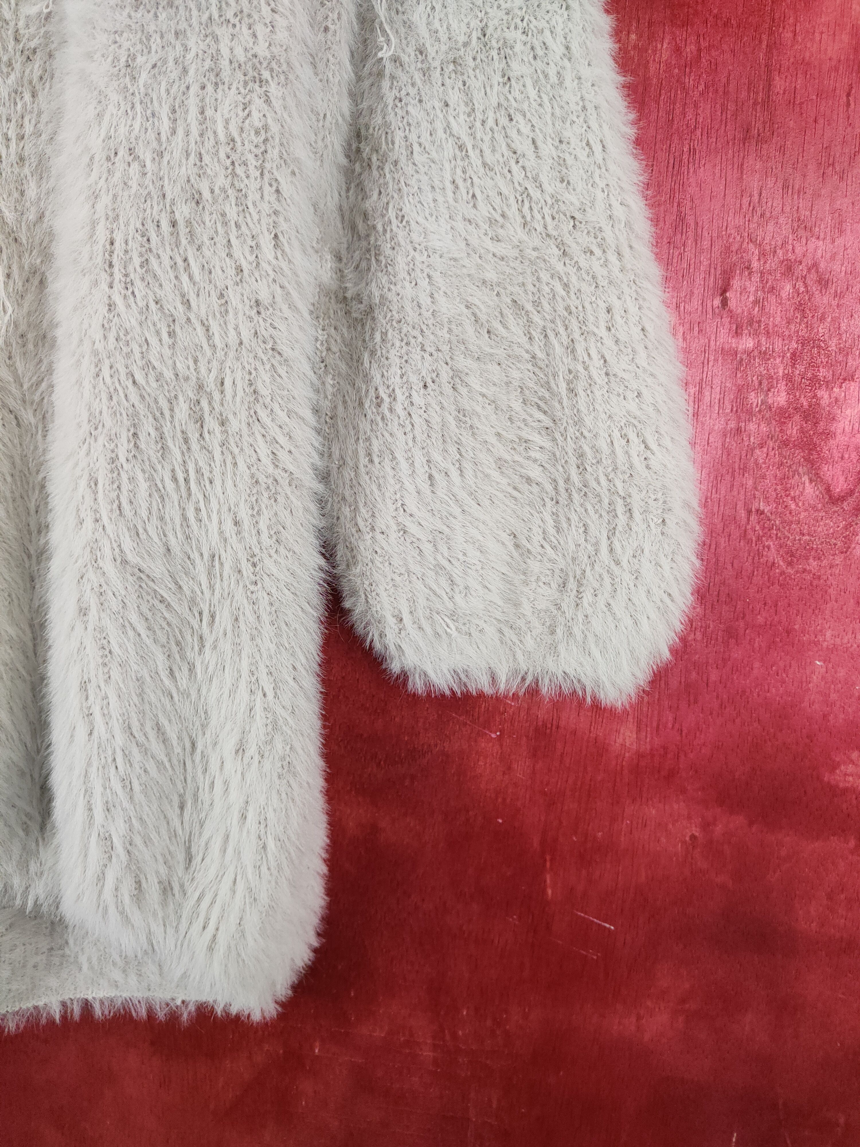 GU GU Gray Shag Shaggy Fur Mohair Knitwear #S800 Size XL / US 12-14 / IT 48-50 - 6 Thumbnail