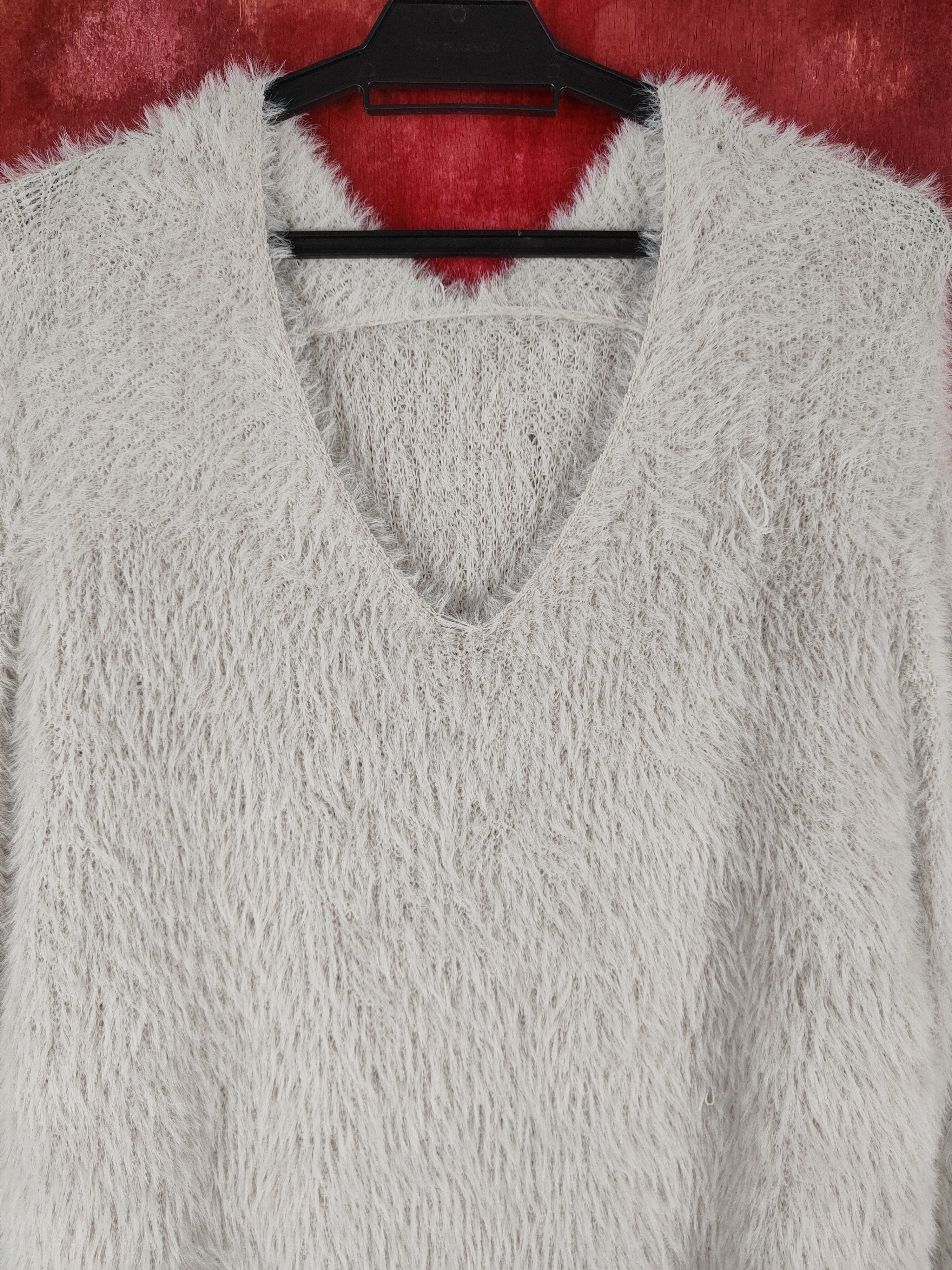 GU GU Gray Shag Shaggy Fur Mohair Knitwear #S800 Size XL / US 12-14 / IT 48-50 - 2 Thumbnail