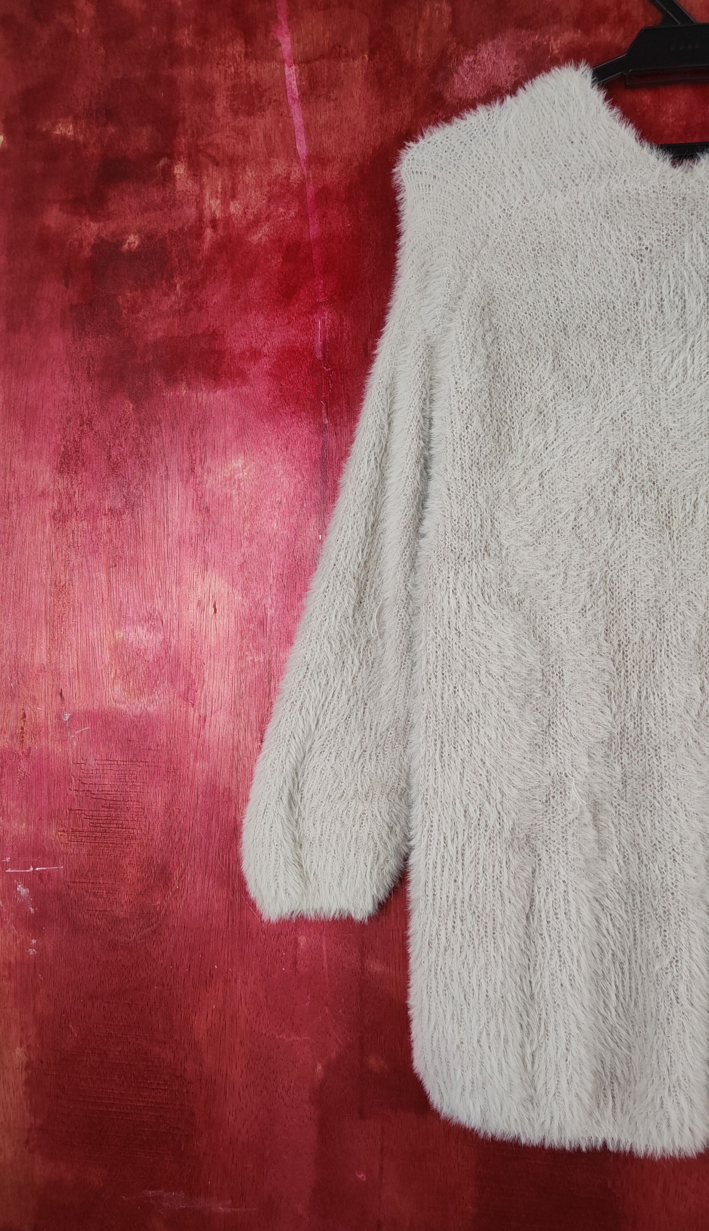 GU GU Gray Shag Shaggy Fur Mohair Knitwear #S800 Size XL / US 12-14 / IT 48-50 - 8 Thumbnail