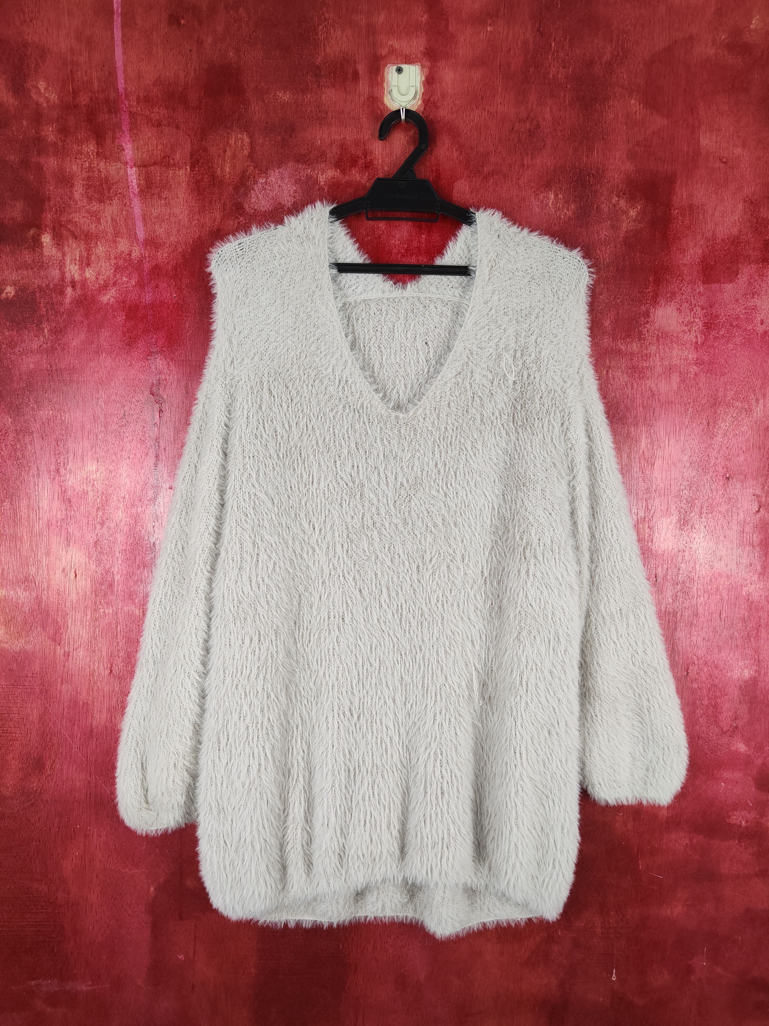 GU GU Gray Shag Shaggy Fur Mohair Knitwear #S800 Size XL / US 12-14 / IT 48-50 - 1 Thumbnail