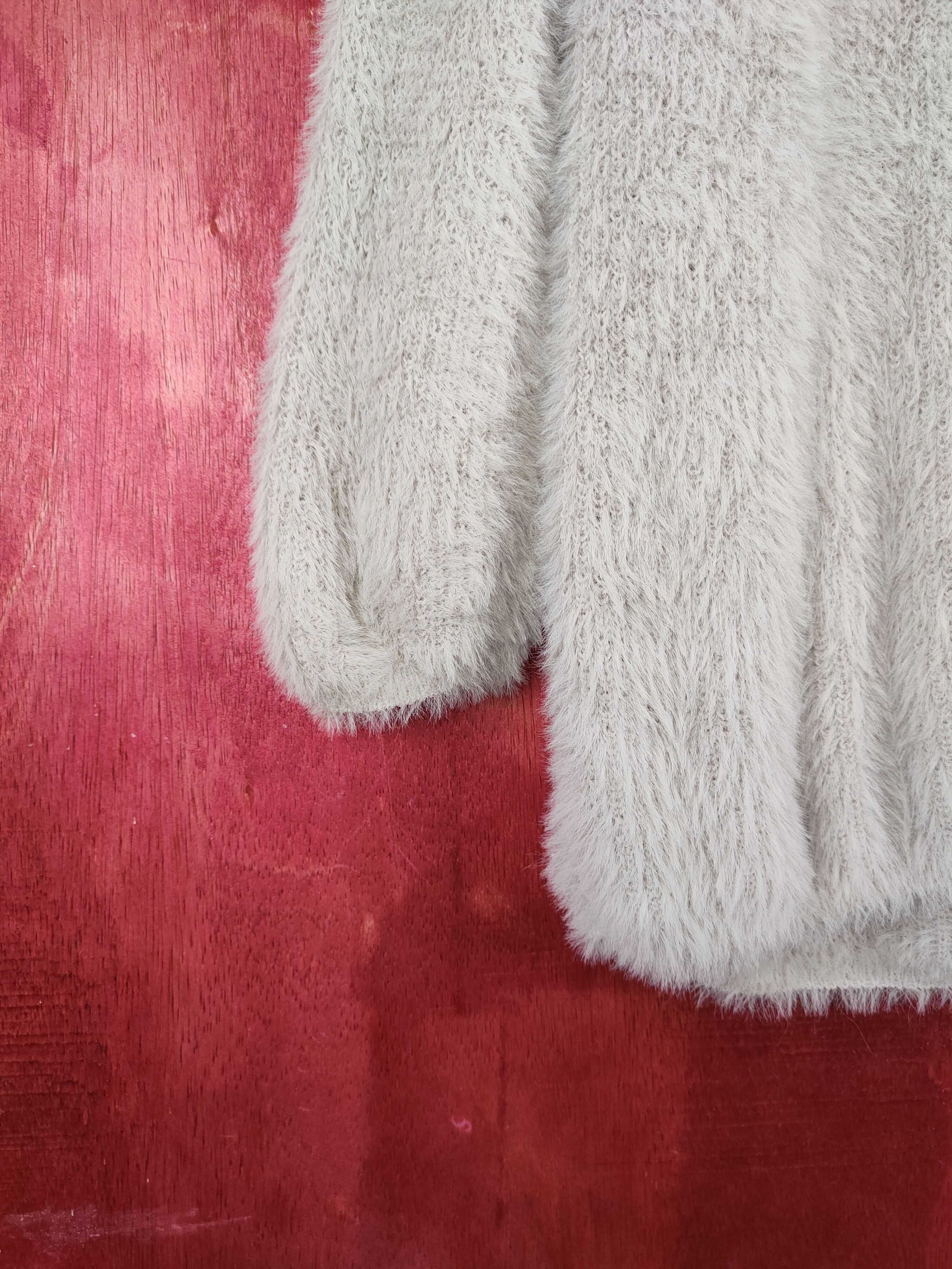 GU GU Gray Shag Shaggy Fur Mohair Knitwear #S800 Size XL / US 12-14 / IT 48-50 - 4 Thumbnail