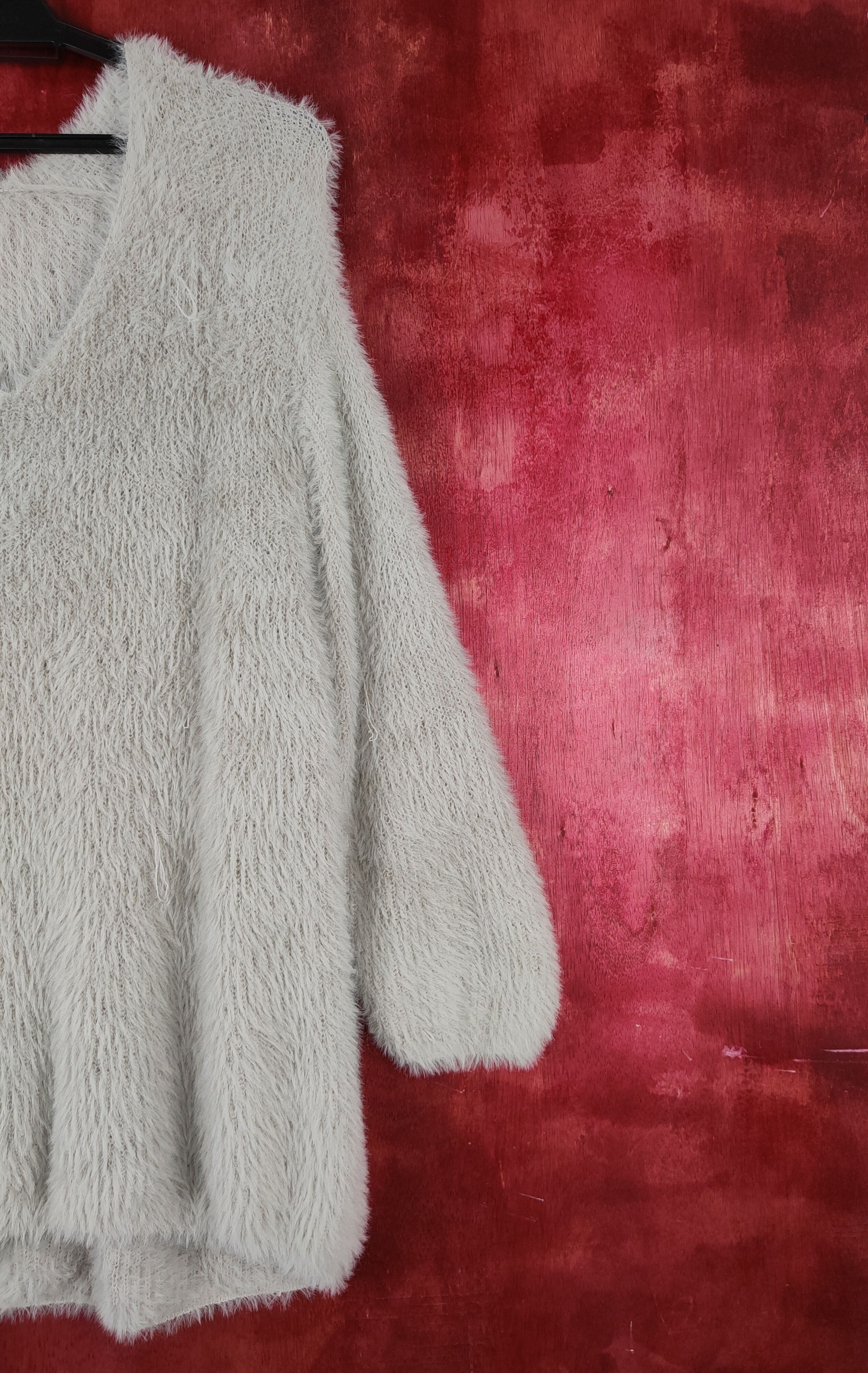 GU GU Gray Shag Shaggy Fur Mohair Knitwear #S800 Size XL / US 12-14 / IT 48-50 - 5 Thumbnail