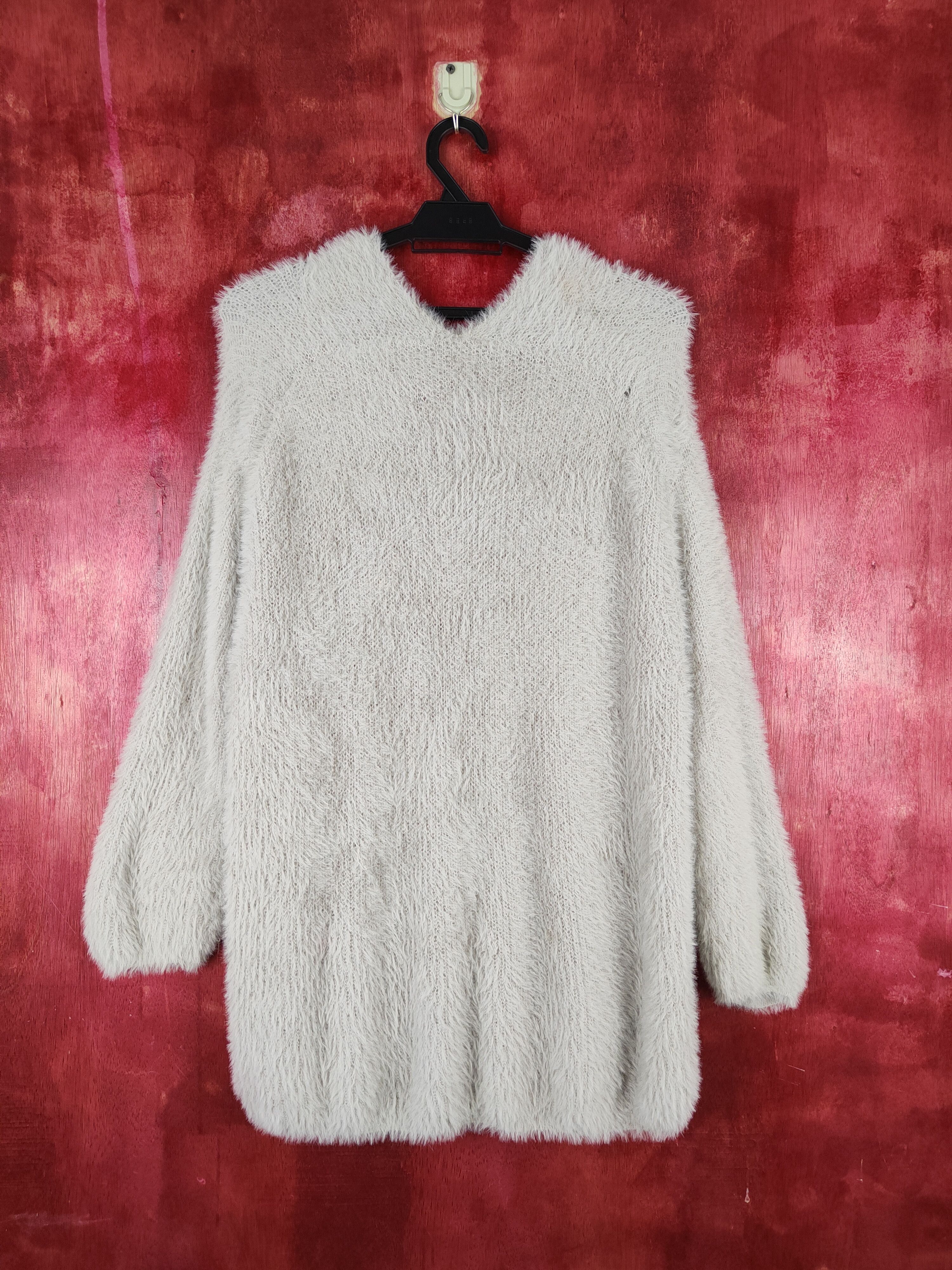GU GU Gray Shag Shaggy Fur Mohair Knitwear #S800 Size XL / US 12-14 / IT 48-50 - 7 Thumbnail