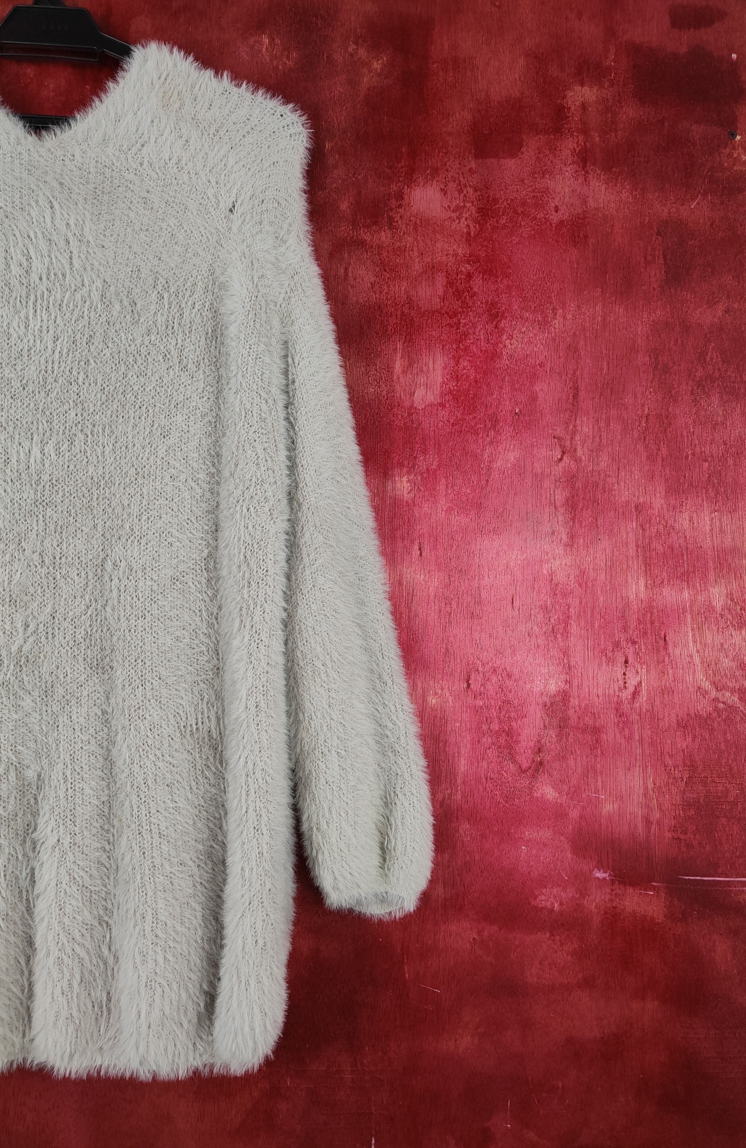 GU GU Gray Shag Shaggy Fur Mohair Knitwear #S800 Size XL / US 12-14 / IT 48-50 - 9 Thumbnail