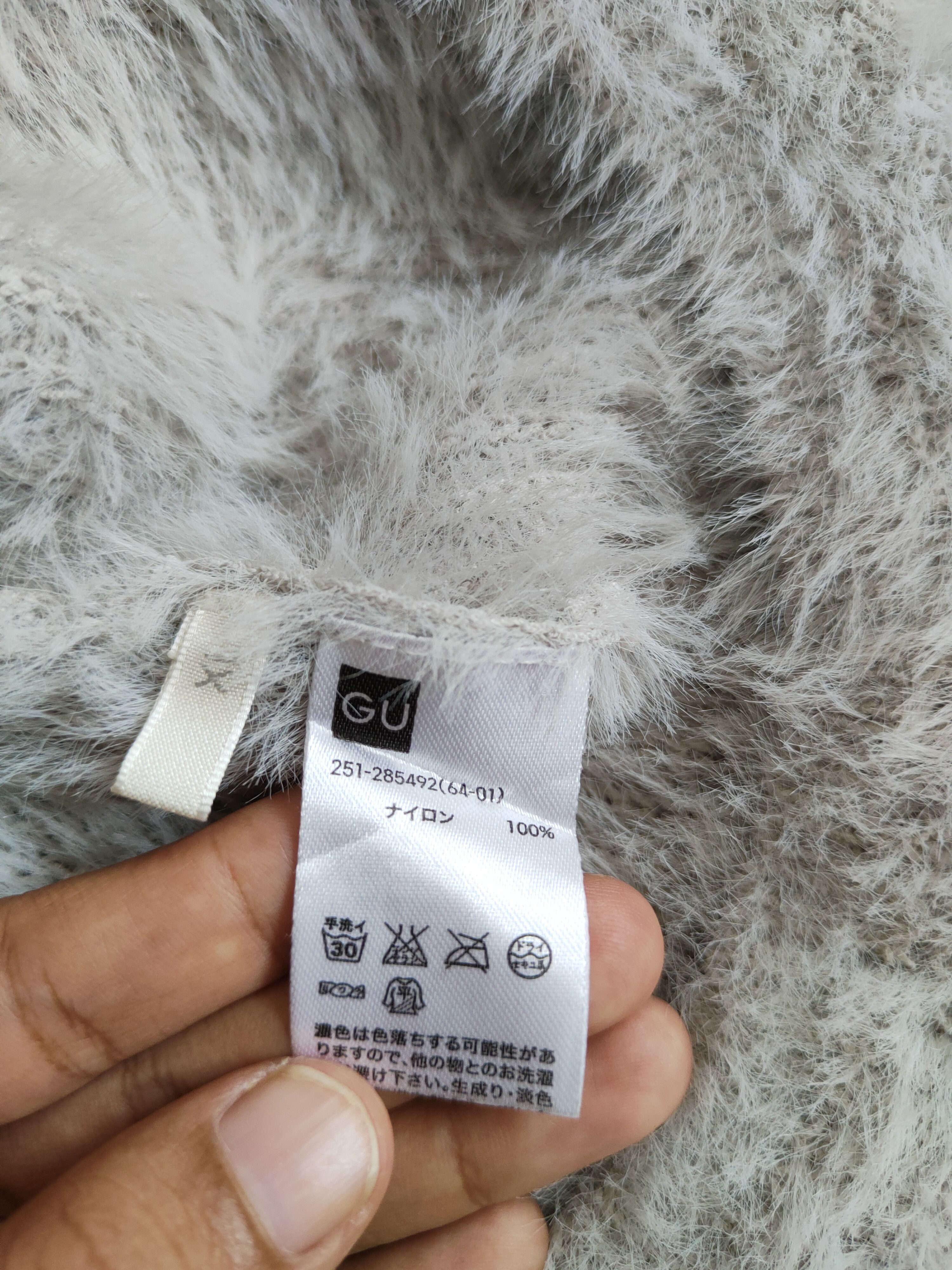 GU GU Gray Shag Shaggy Fur Mohair Knitwear #S800 Size XL / US 12-14 / IT 48-50 - 11 Thumbnail