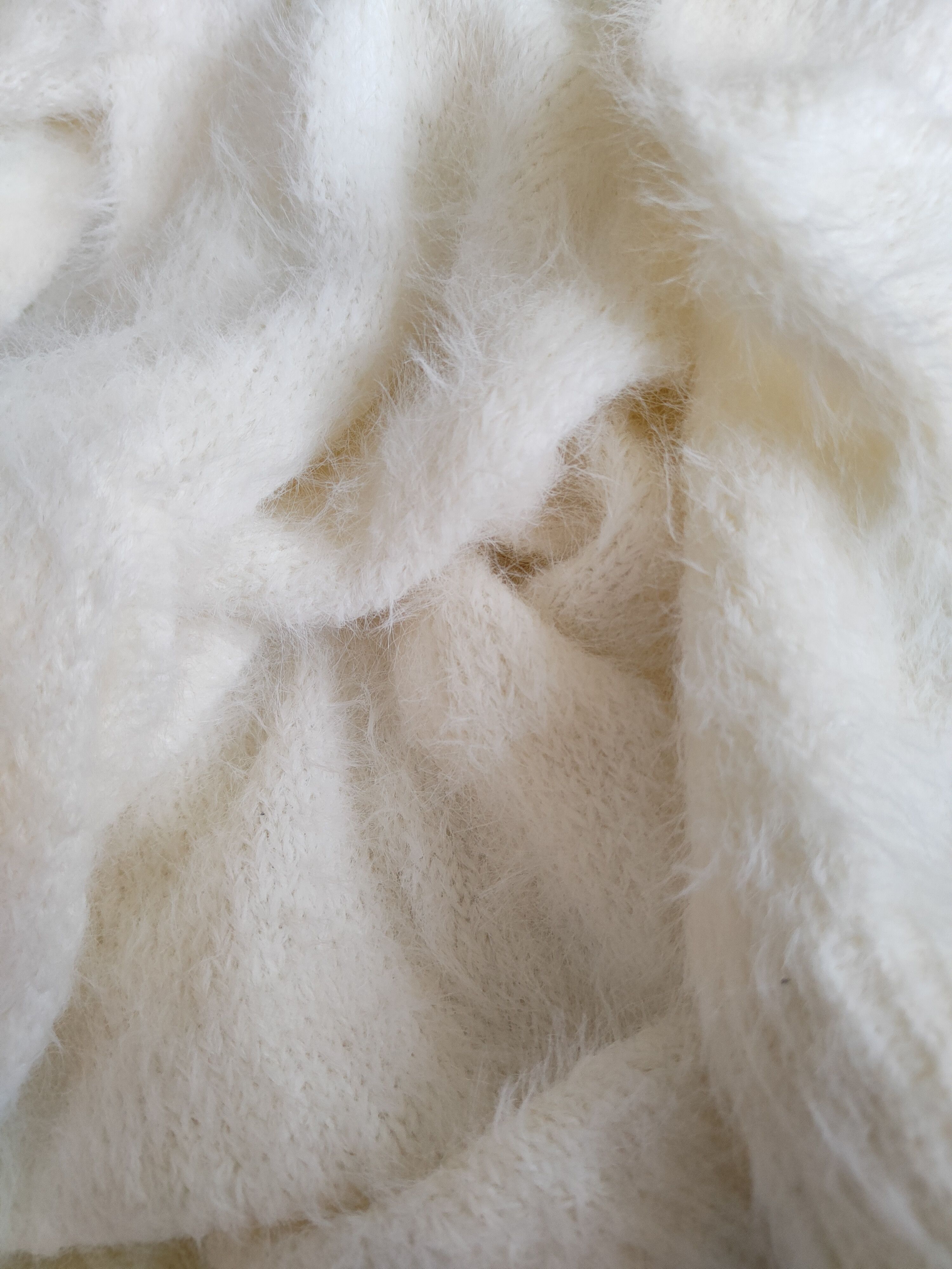 Homespun Knitwear × Japanese Brand abc une face Ivory Shag Shaggy Fur Mohair Cardigan #S805 Size US M / EU 48-50 / 2 - 10 Thumbnail