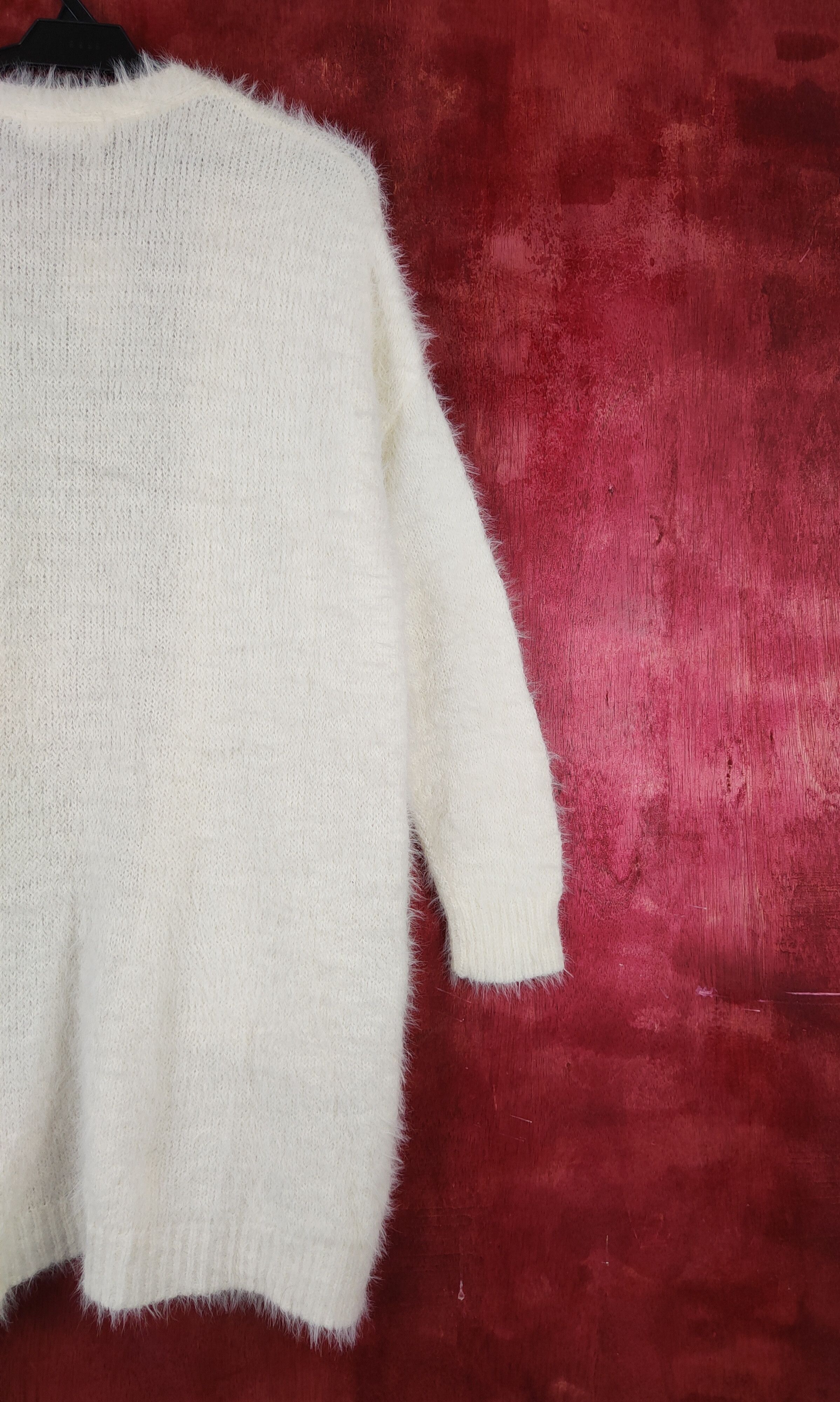 Homespun Knitwear × Japanese Brand abc une face Ivory Shag Shaggy Fur Mohair Cardigan #S805 Size US M / EU 48-50 / 2 - 9 Thumbnail