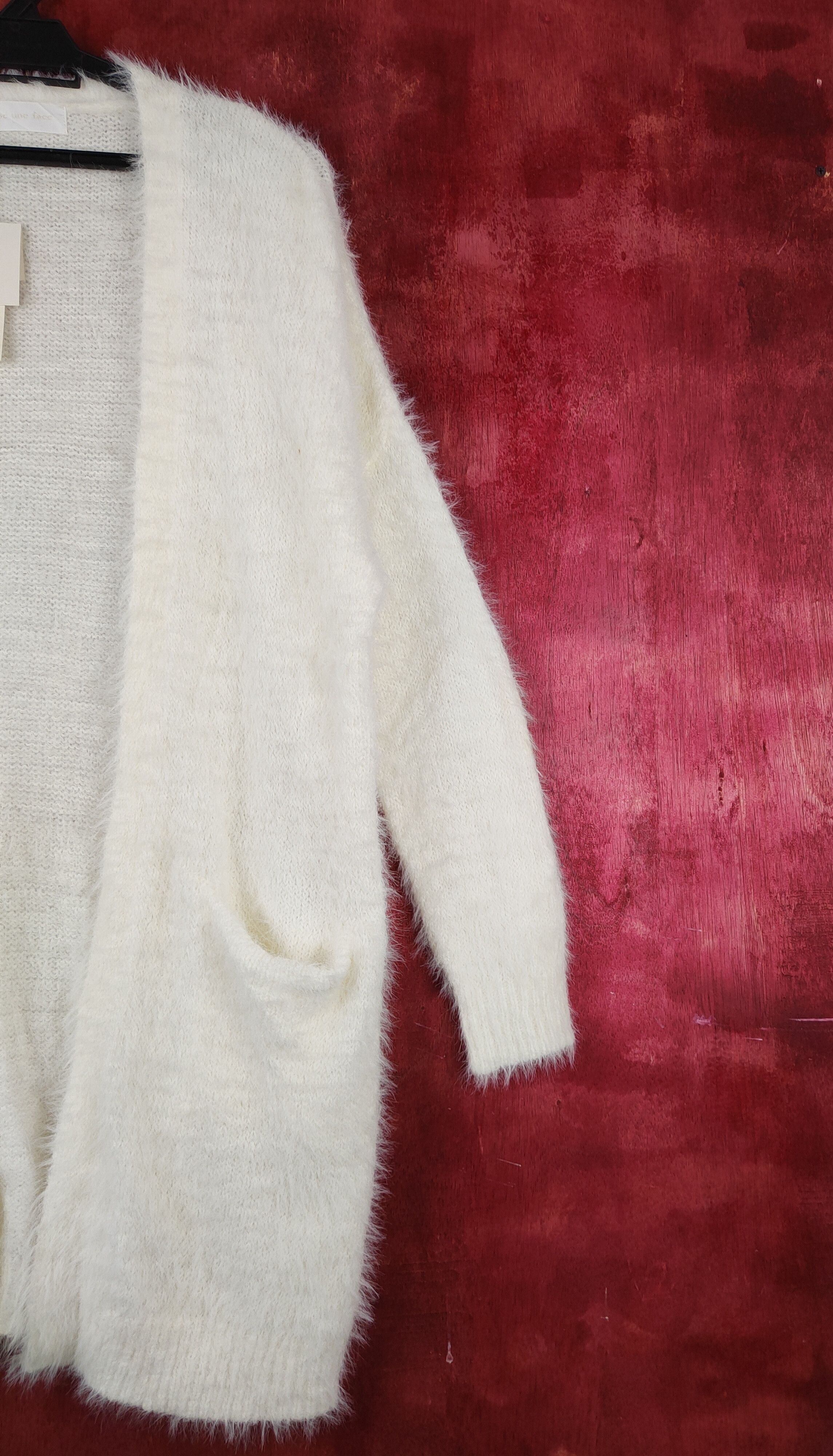 Homespun Knitwear × Japanese Brand abc une face Ivory Shag Shaggy Fur Mohair Cardigan #S805 Size US M / EU 48-50 / 2 - 5 Thumbnail
