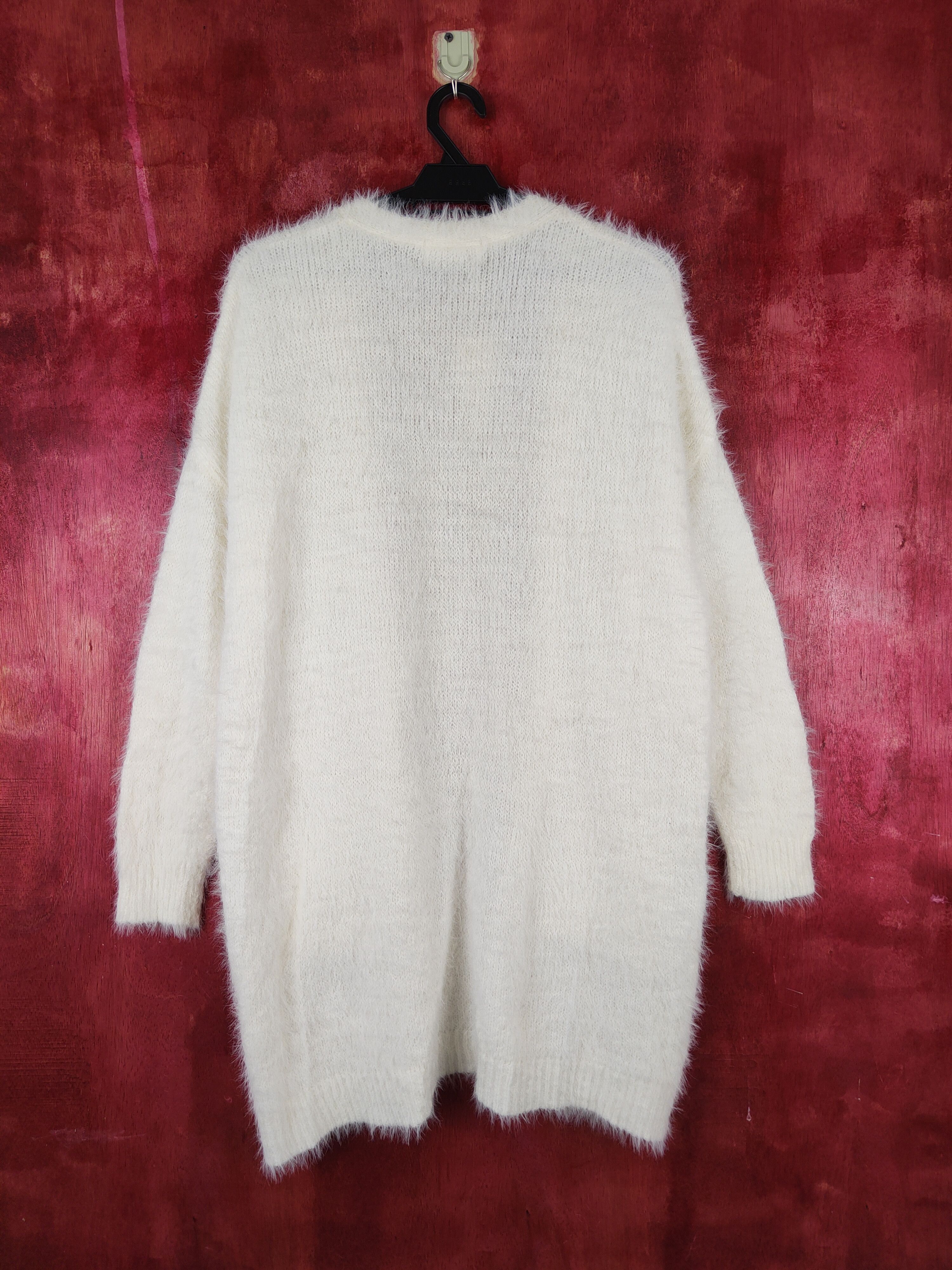 Homespun Knitwear × Japanese Brand abc une face Ivory Shag Shaggy Fur Mohair Cardigan #S805 Size US M / EU 48-50 / 2 - 7 Thumbnail