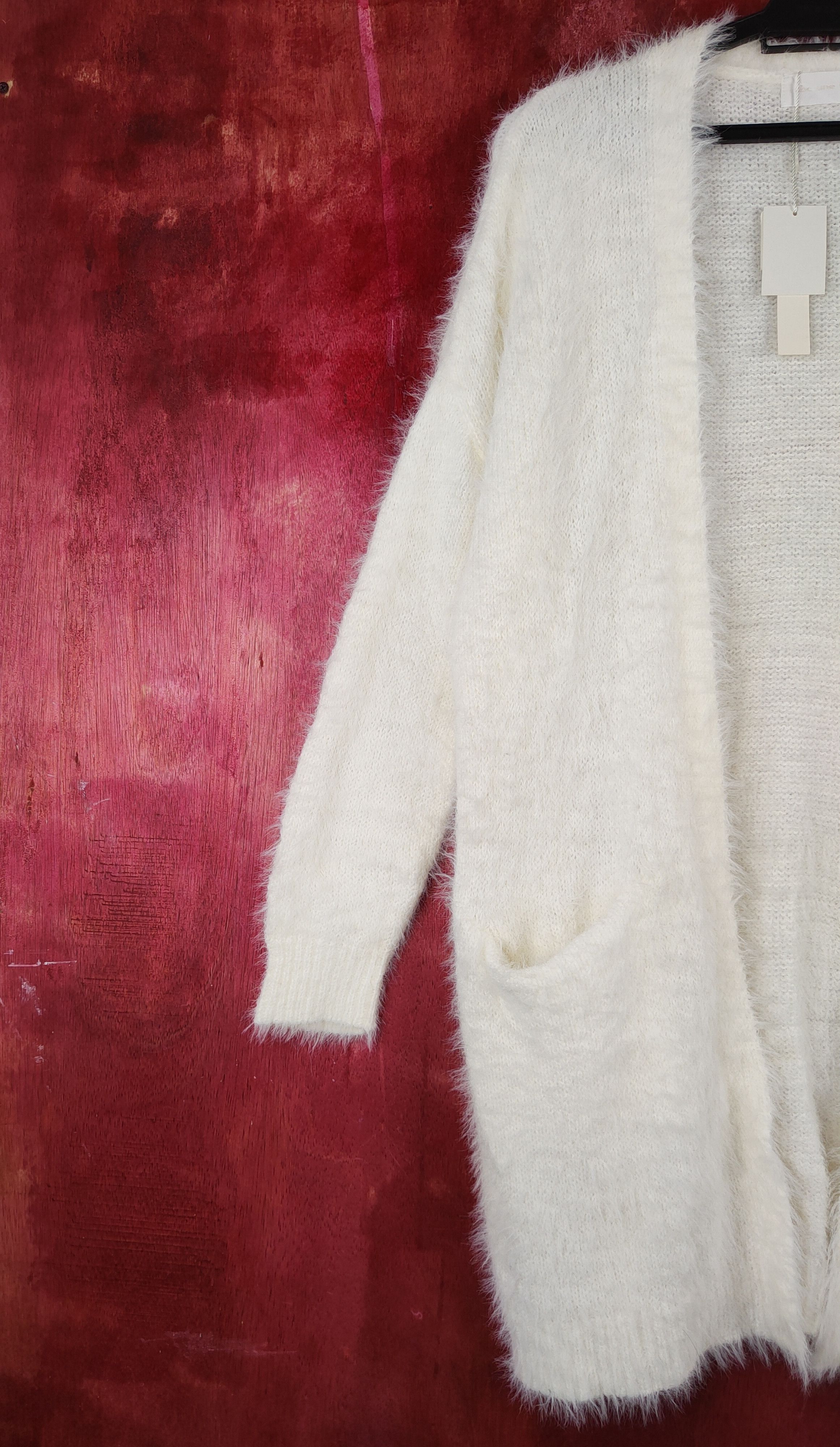 Homespun Knitwear × Japanese Brand abc une face Ivory Shag Shaggy Fur Mohair Cardigan #S805 Size US M / EU 48-50 / 2 - 3 Thumbnail